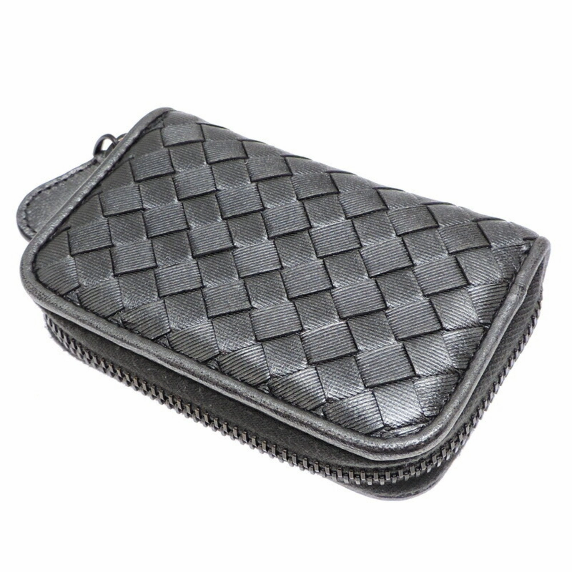 Bottega Veneta Metallic Leather Coin Purse/Coin Case (Pre-Owned)