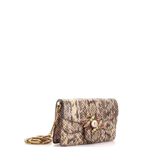 Broadway Bee Shoulder Bag Embellished Python Mini