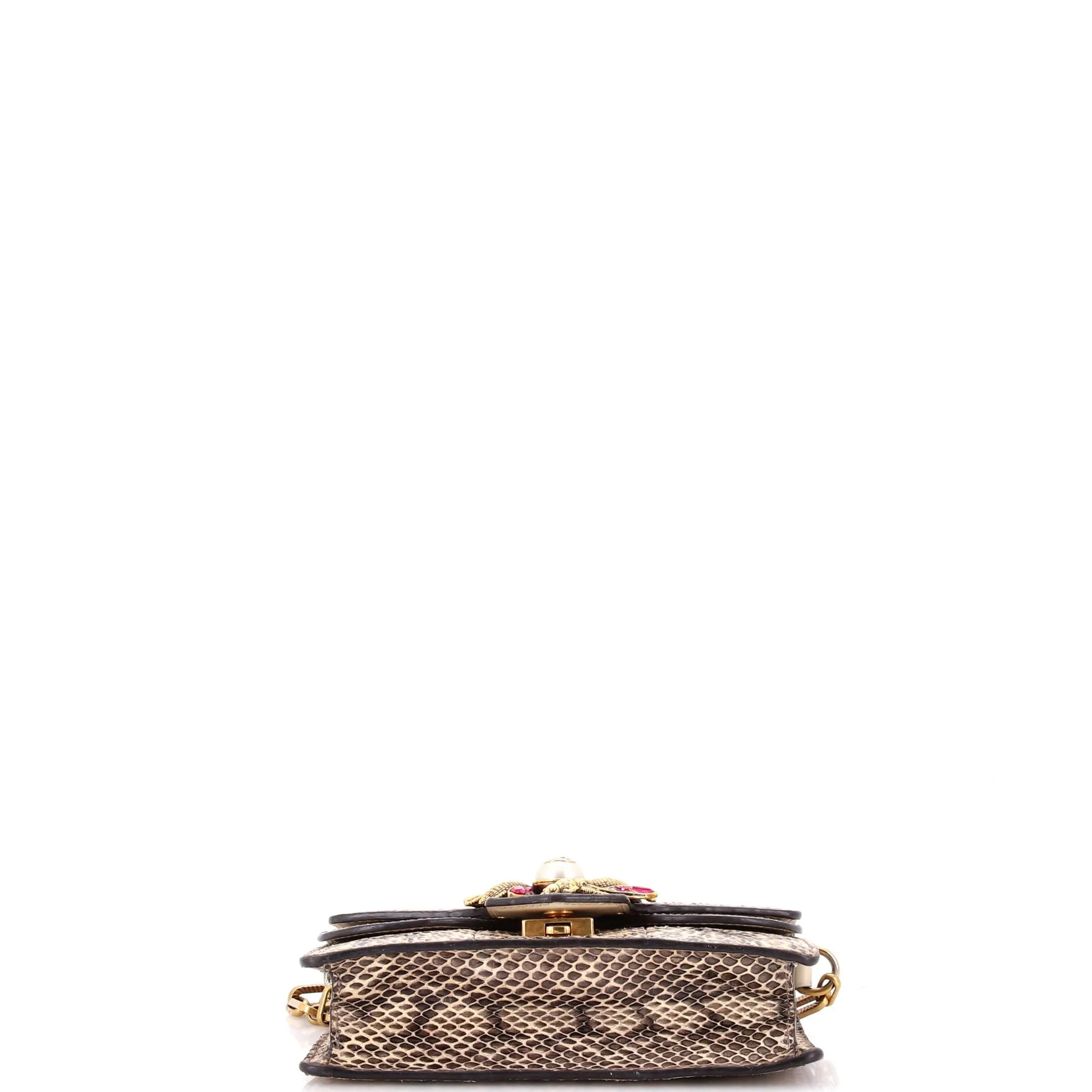 Broadway Bee Shoulder Bag Embellished Python Mini