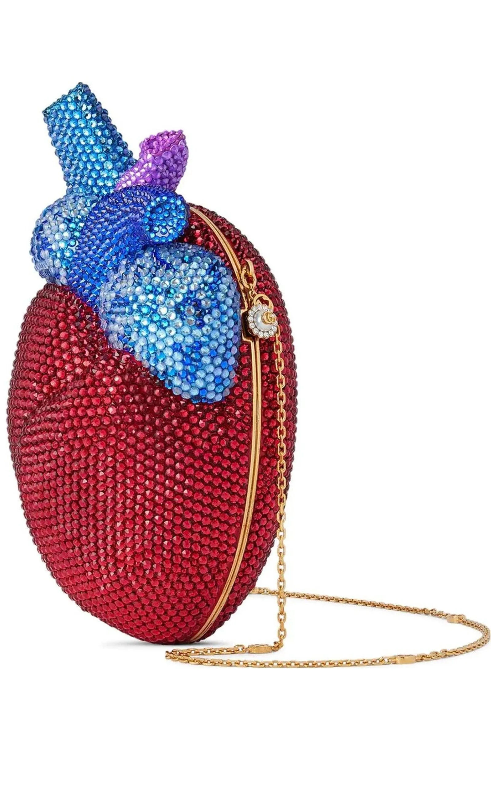 Broadway Heart Crystal-Embellished Clutch Bag