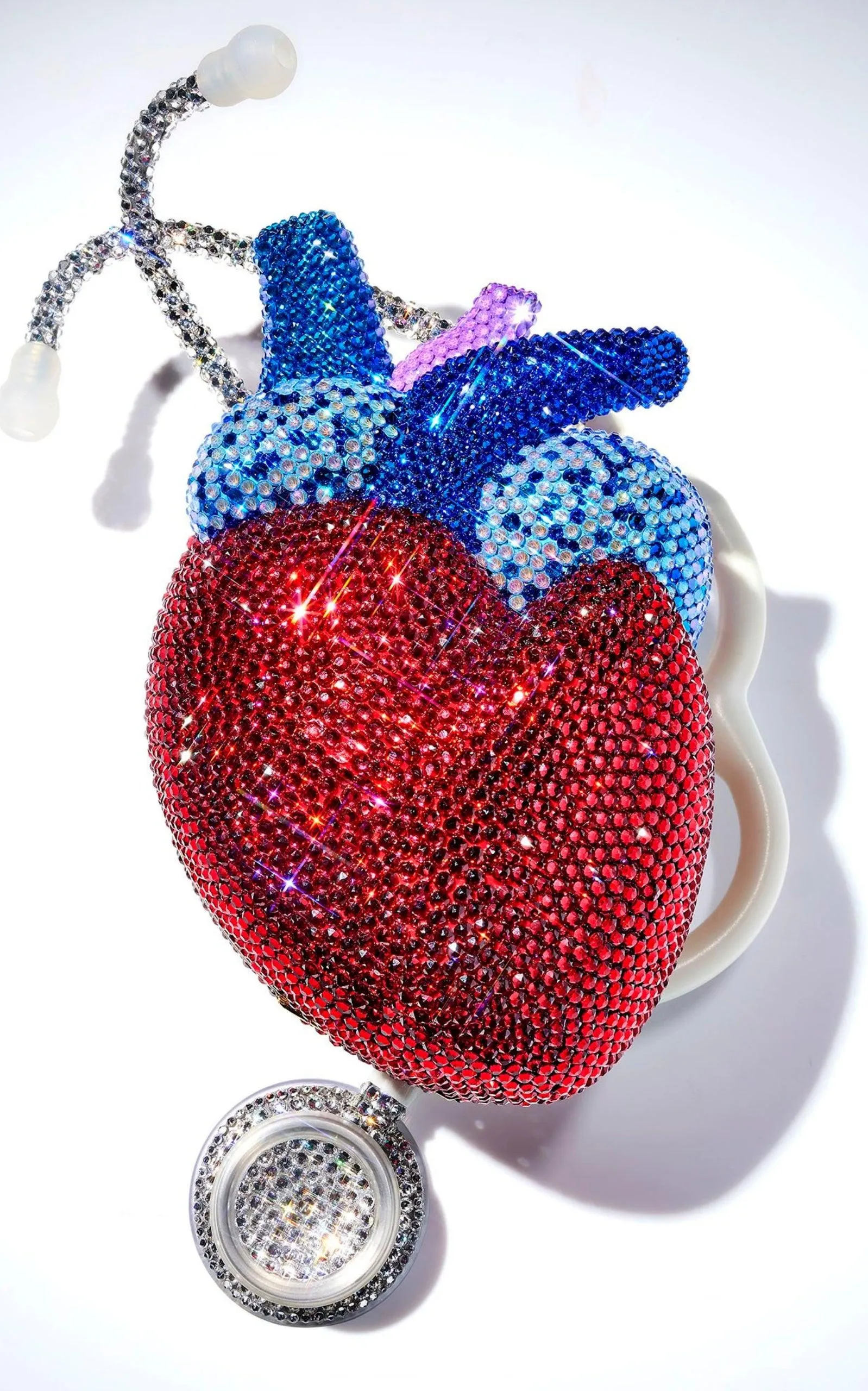 Broadway Heart Crystal-Embellished Clutch Bag