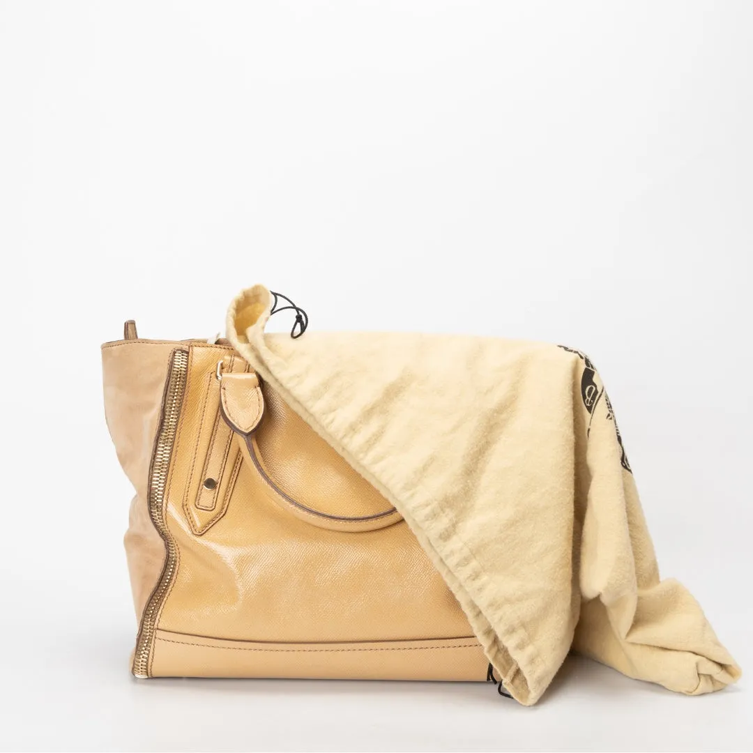 Burberry Beige Patent Leather Somerford Convertible Tote