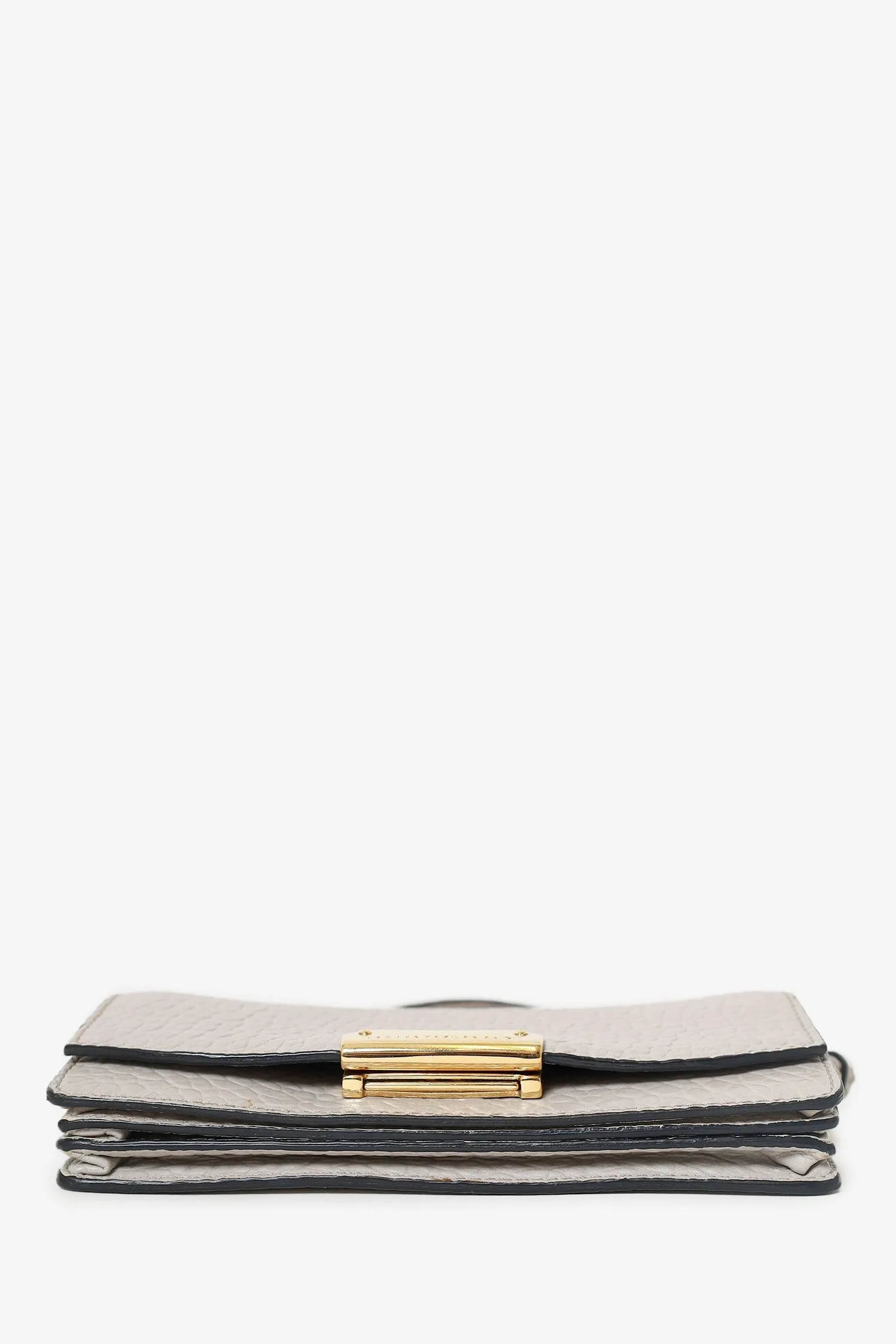 Burberry Grey Grained Calfskin Madison Wallet on Chain