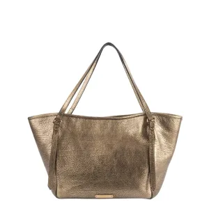 Burberry Metallic Leather Top Handle Tote