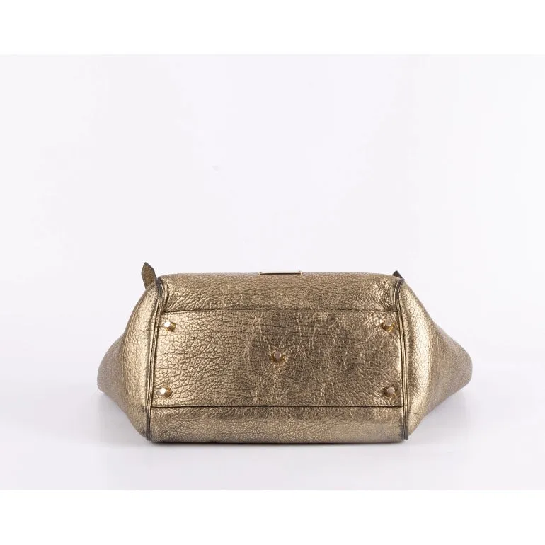 Burberry Metallic Leather Top Handle Tote