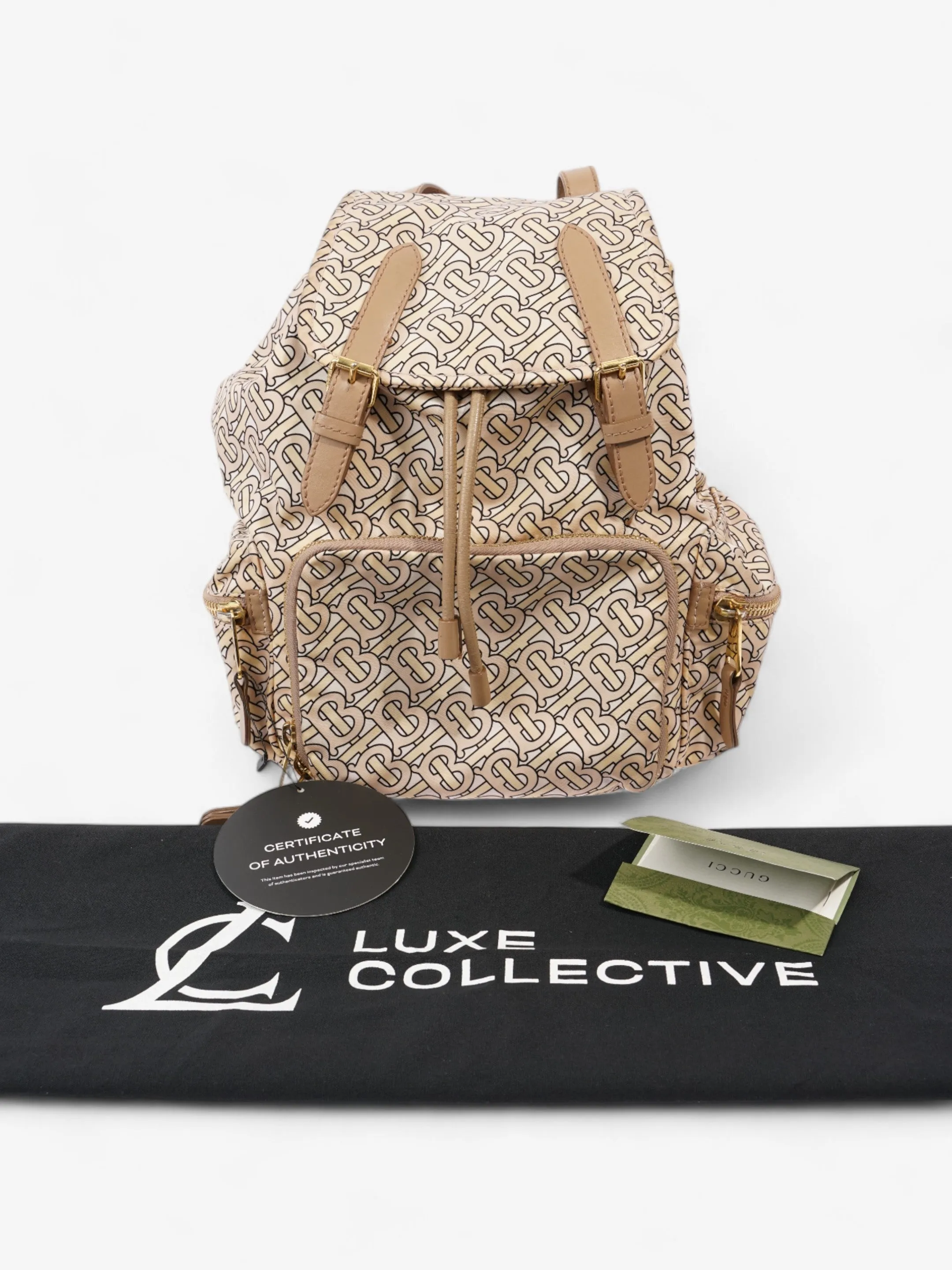 Burberry TB Backpack Blush / Beige / Black Nylon Medium