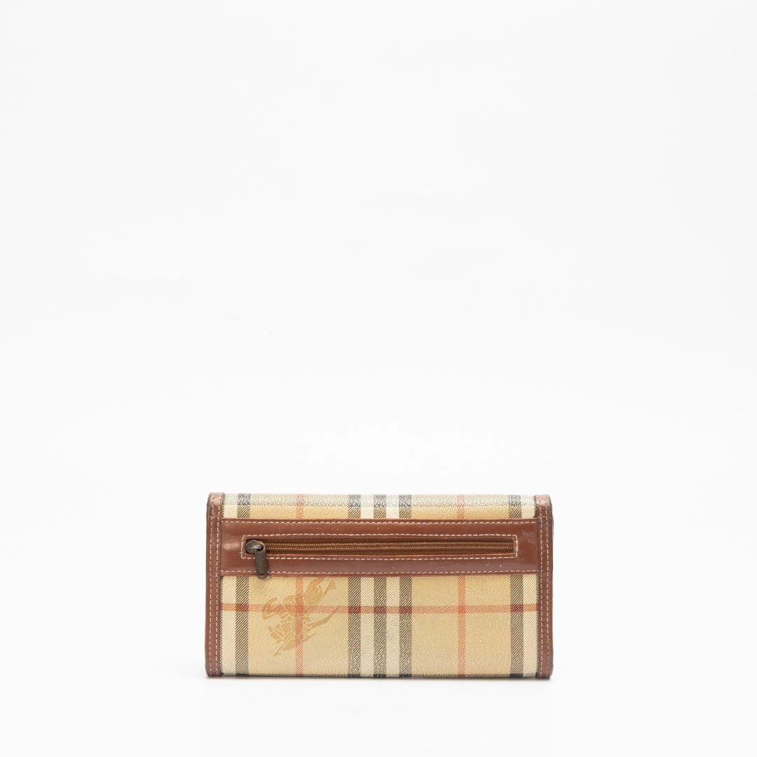Burberry Plaid Print Continental Wallet
