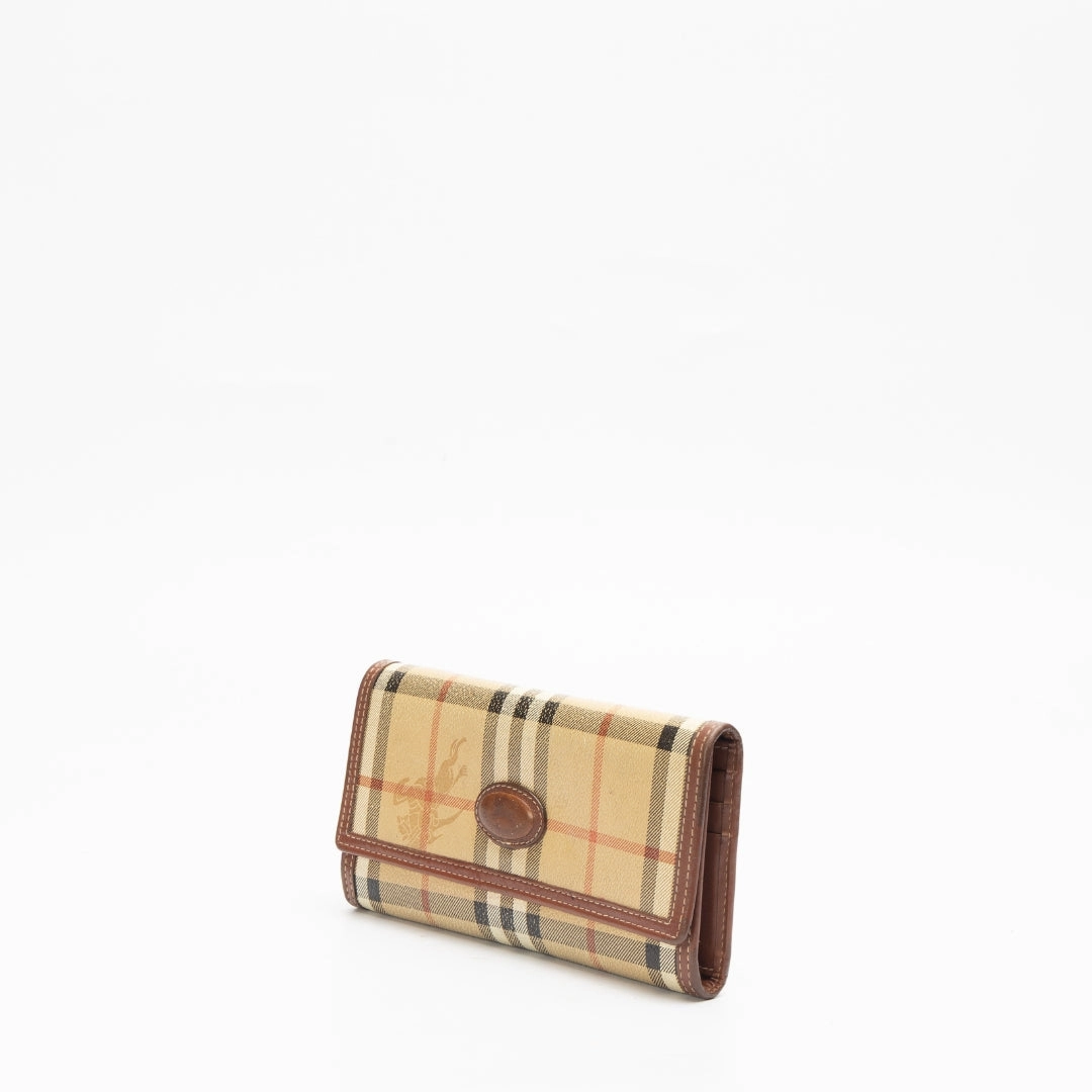 Burberry Plaid Print Continental Wallet
