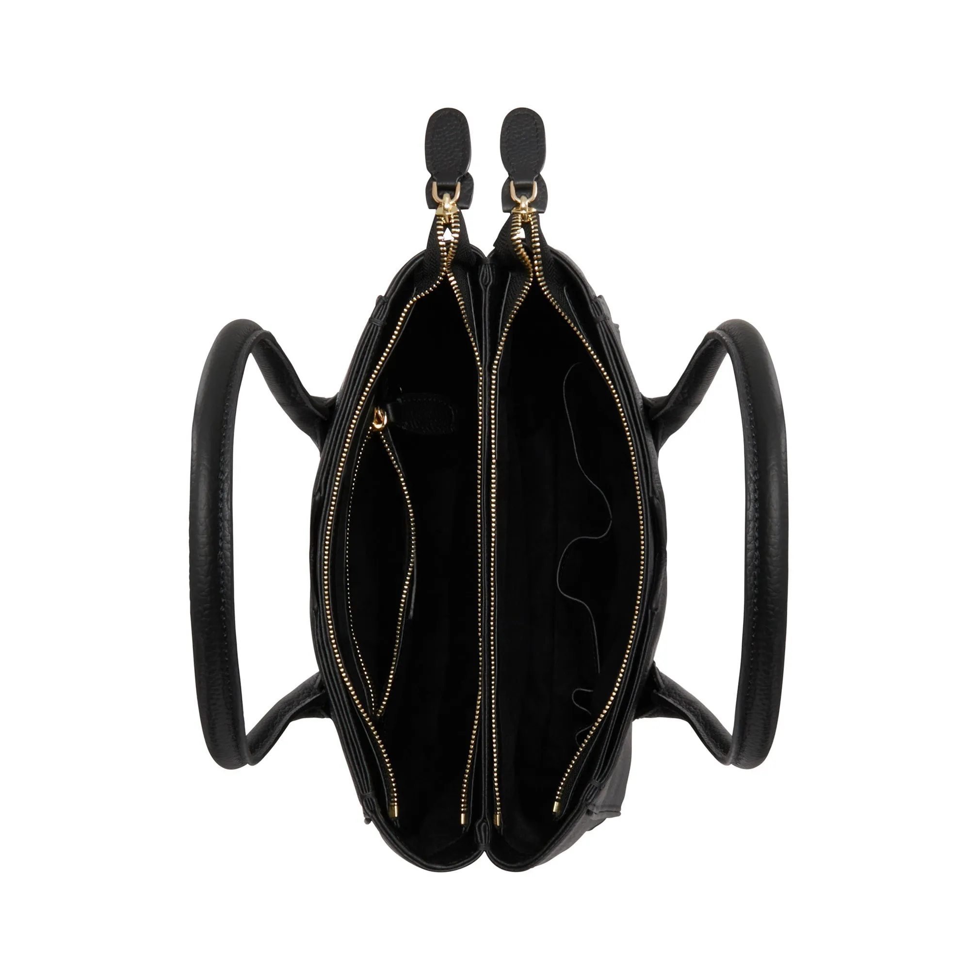 Cadeau d'Isabel black calfskin leather handbag and wallet set
