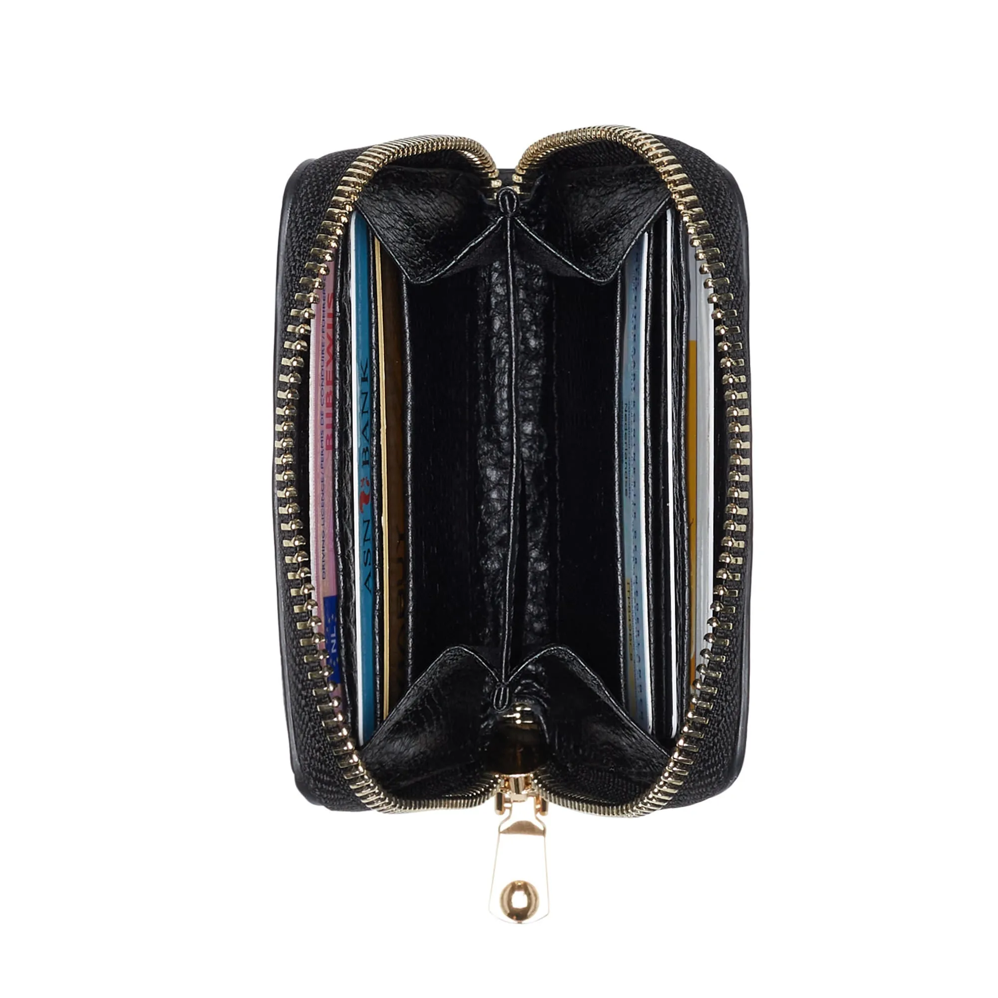 Cadeau d'Isabel black calfskin leather handbag and wallet set