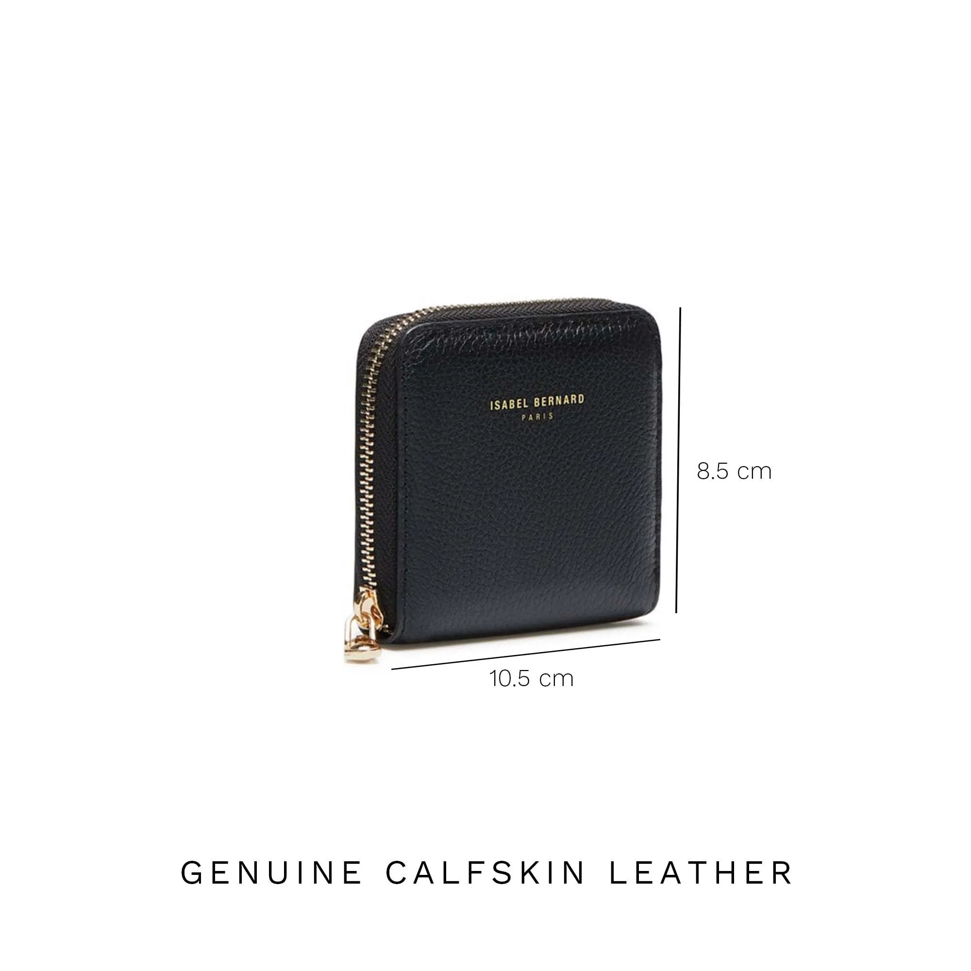 Cadeau d'Isabel black calfskin leather handbag and wallet set