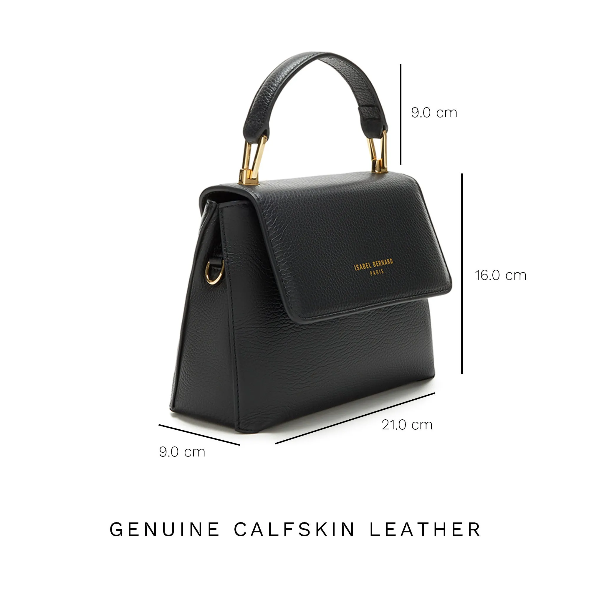 Cadeau d'Isabel black calfskin leather handbag and wallet set
