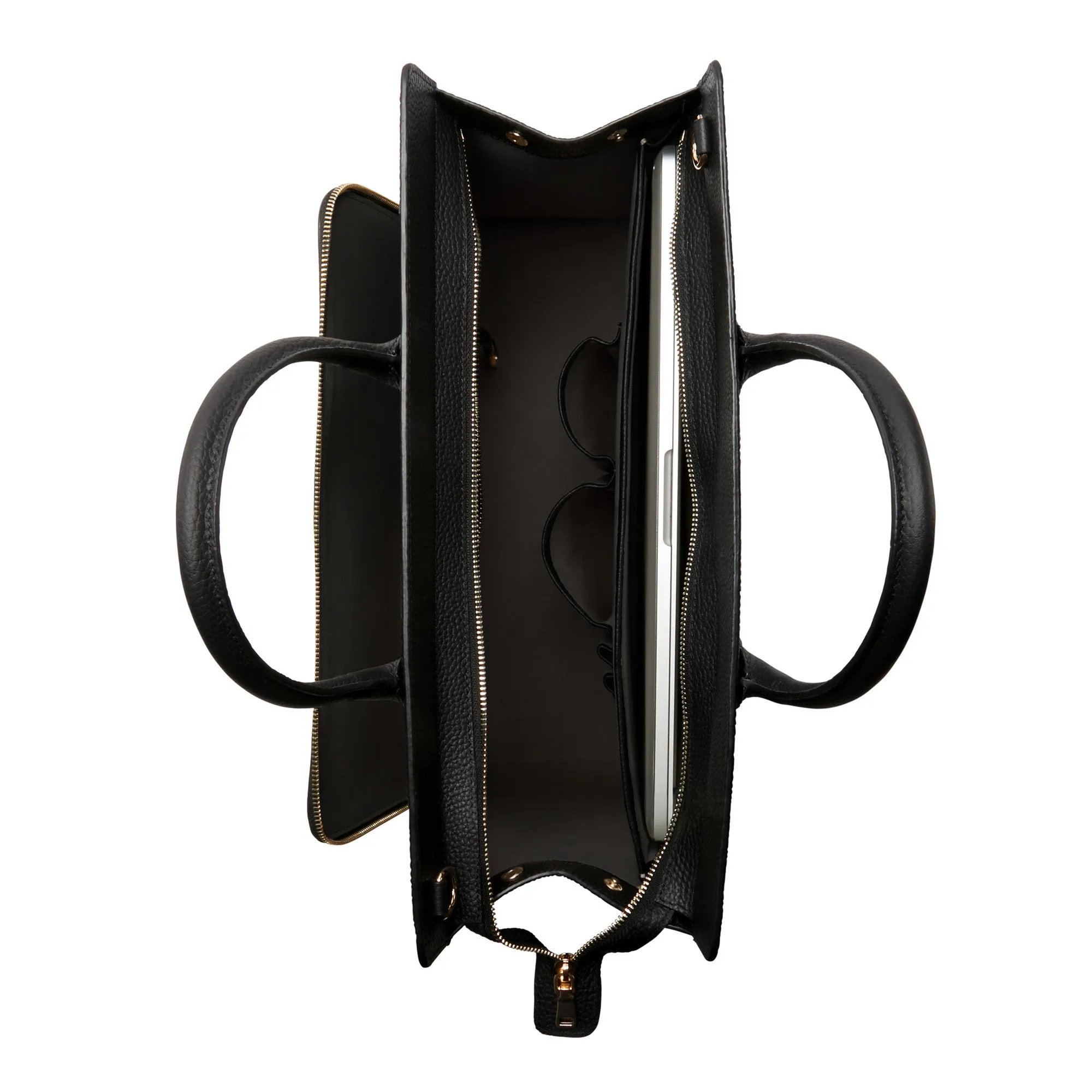 Cadeau d'Isabel black calfskin leather handbag and wallet set