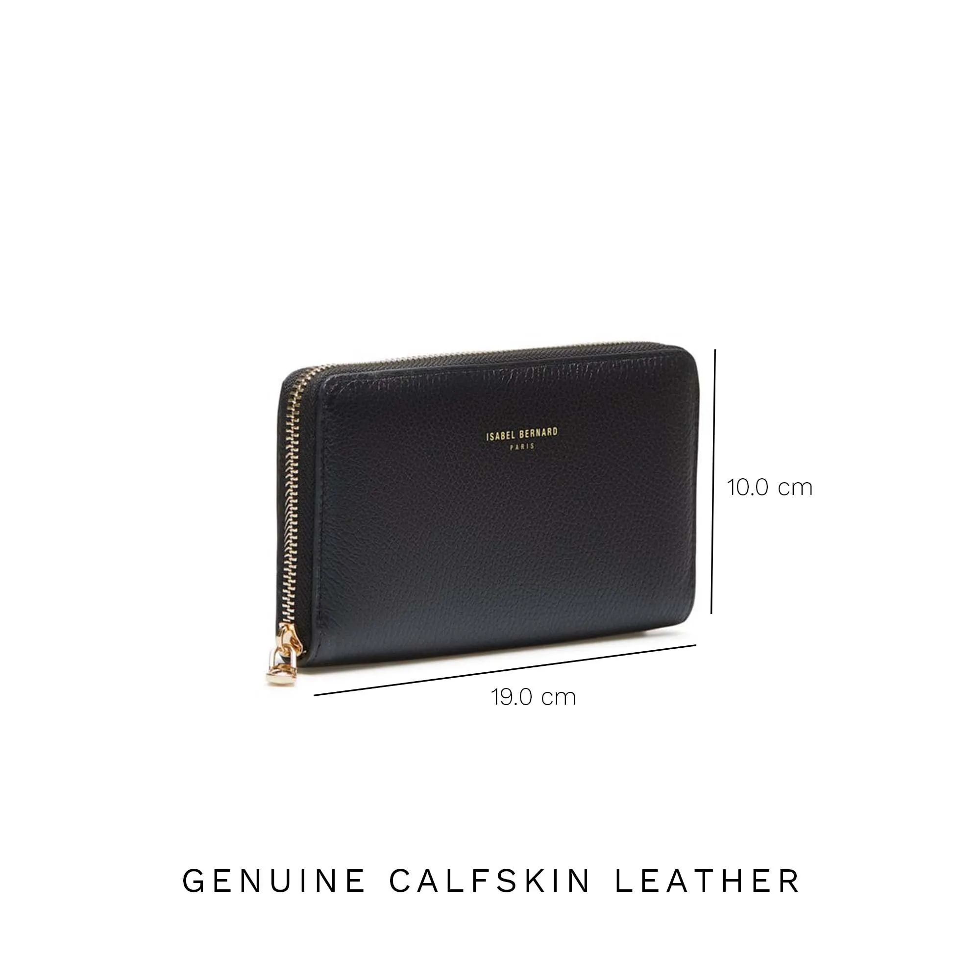 Cadeau d'Isabel black calfskin leather handbag and wallet set