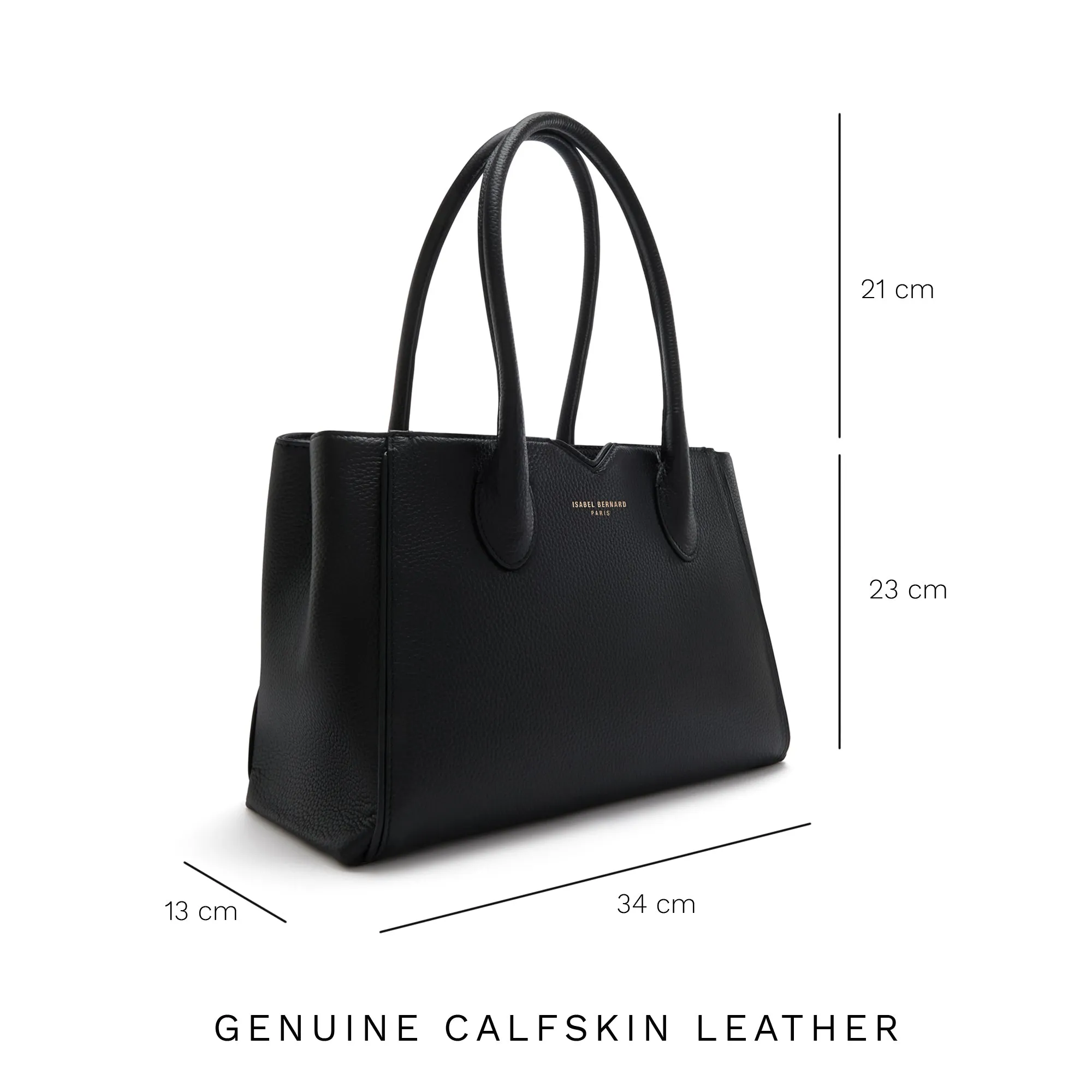 Cadeau d'Isabel black calfskin leather handbag and wallet set