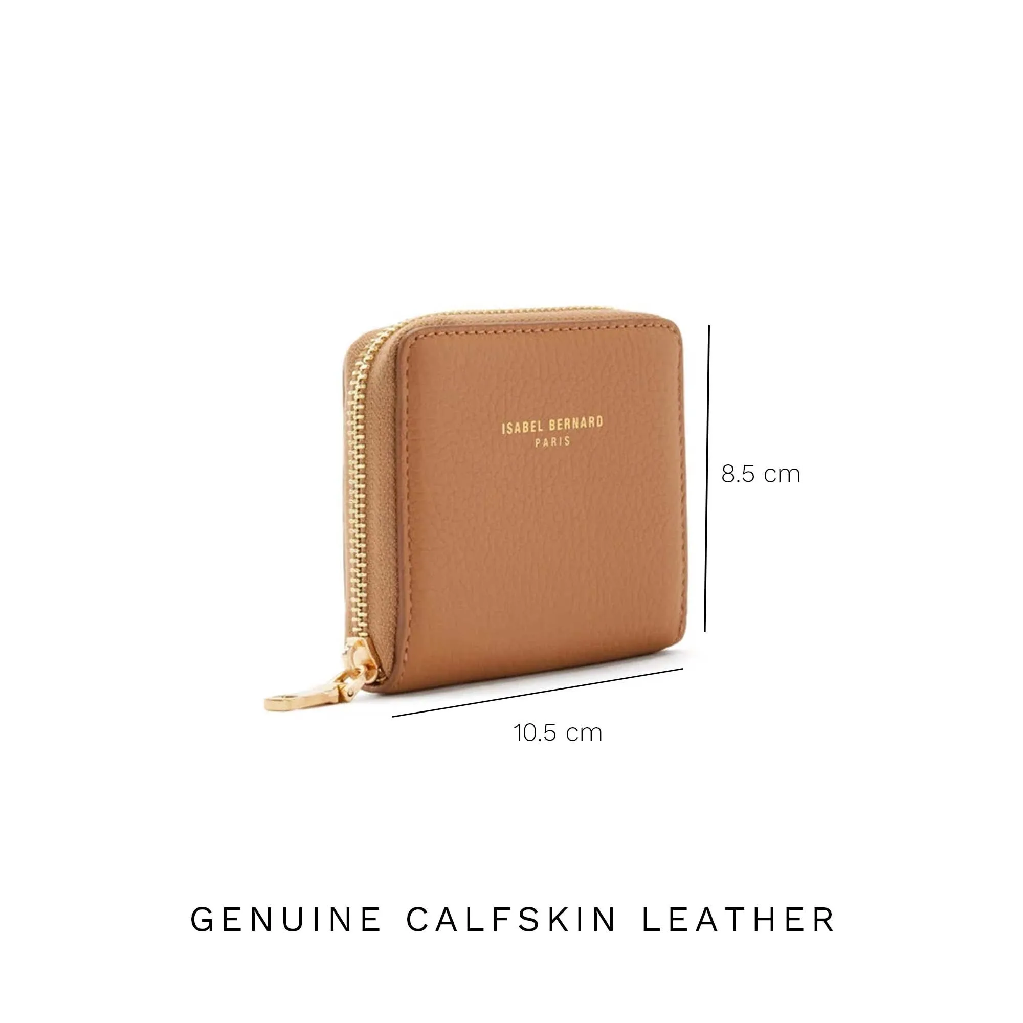 Cadeau d'Isabel camel calfskin leather handbag and wallet set
