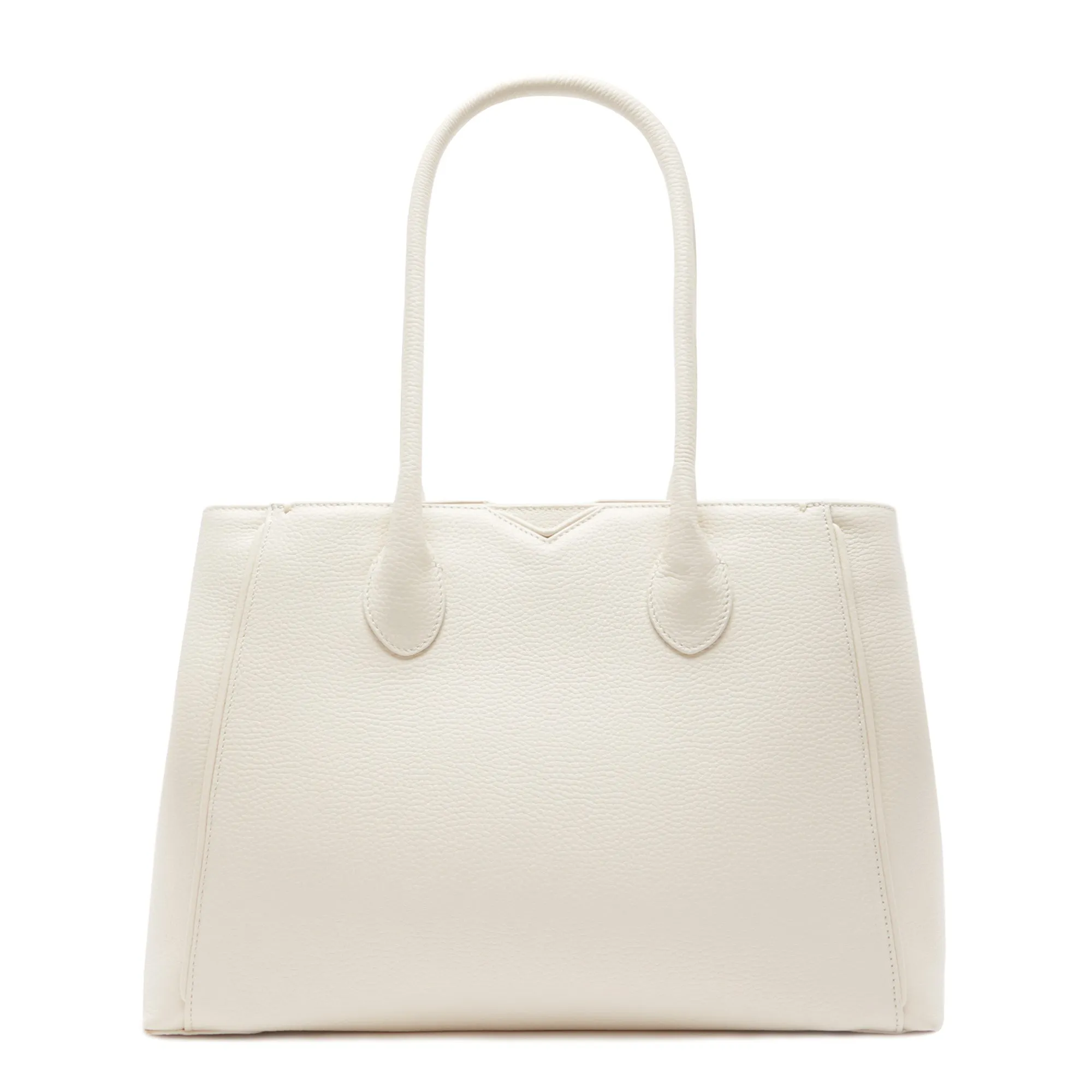 Cadeau d'Isabel cream calfskin leather handbag and wallet set