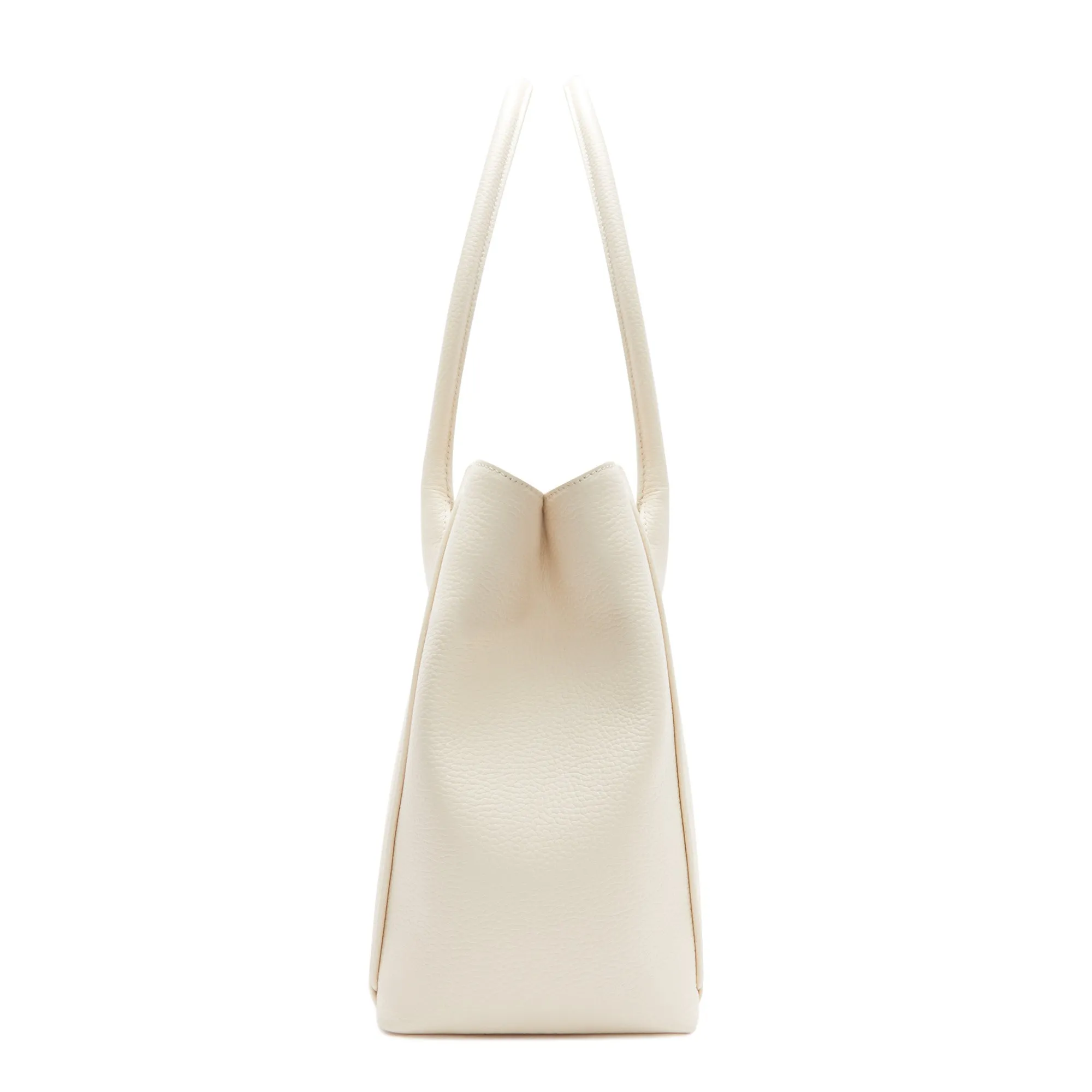Cadeau d'Isabel cream calfskin leather handbag and wallet set