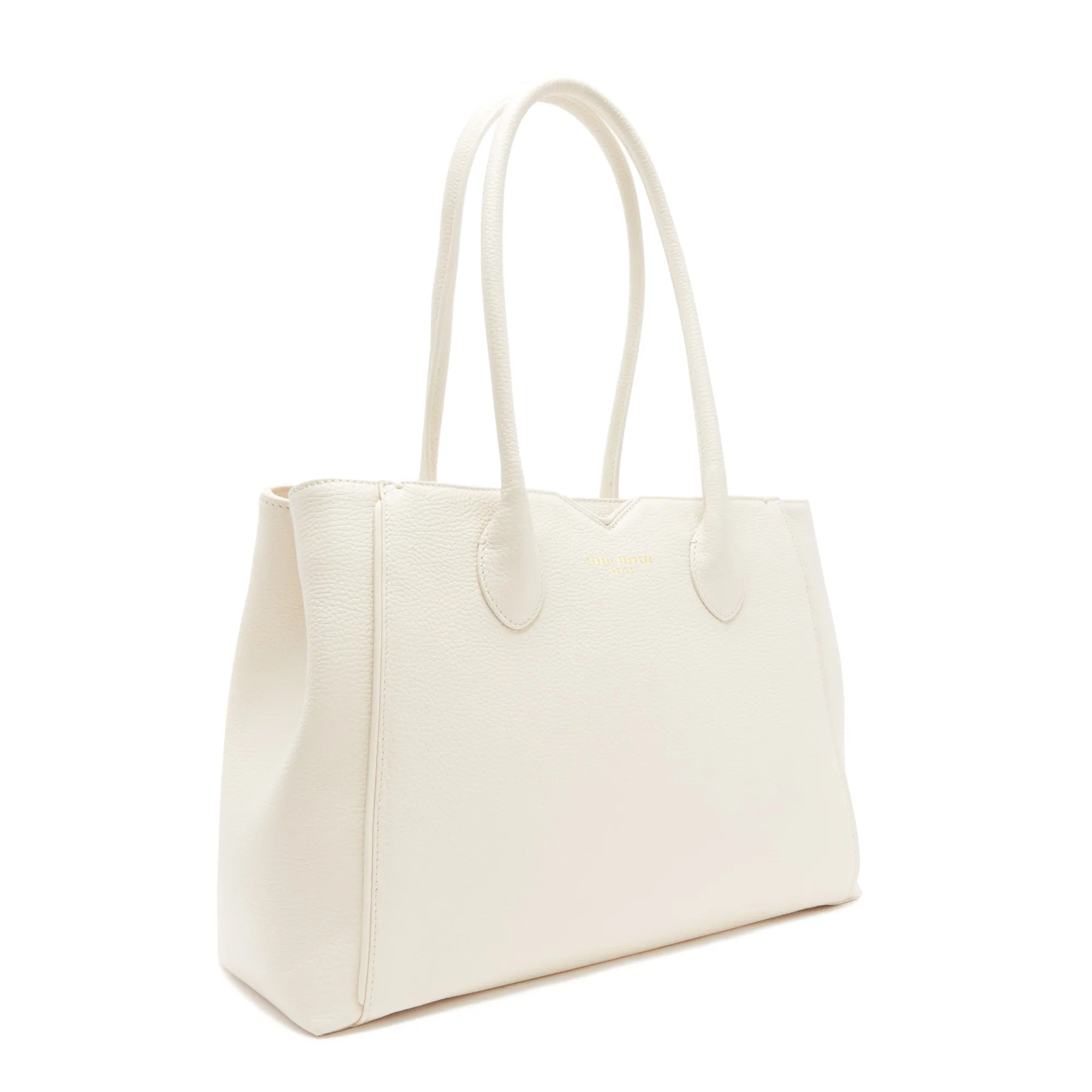 Cadeau d'Isabel cream calfskin leather handbag and wallet set