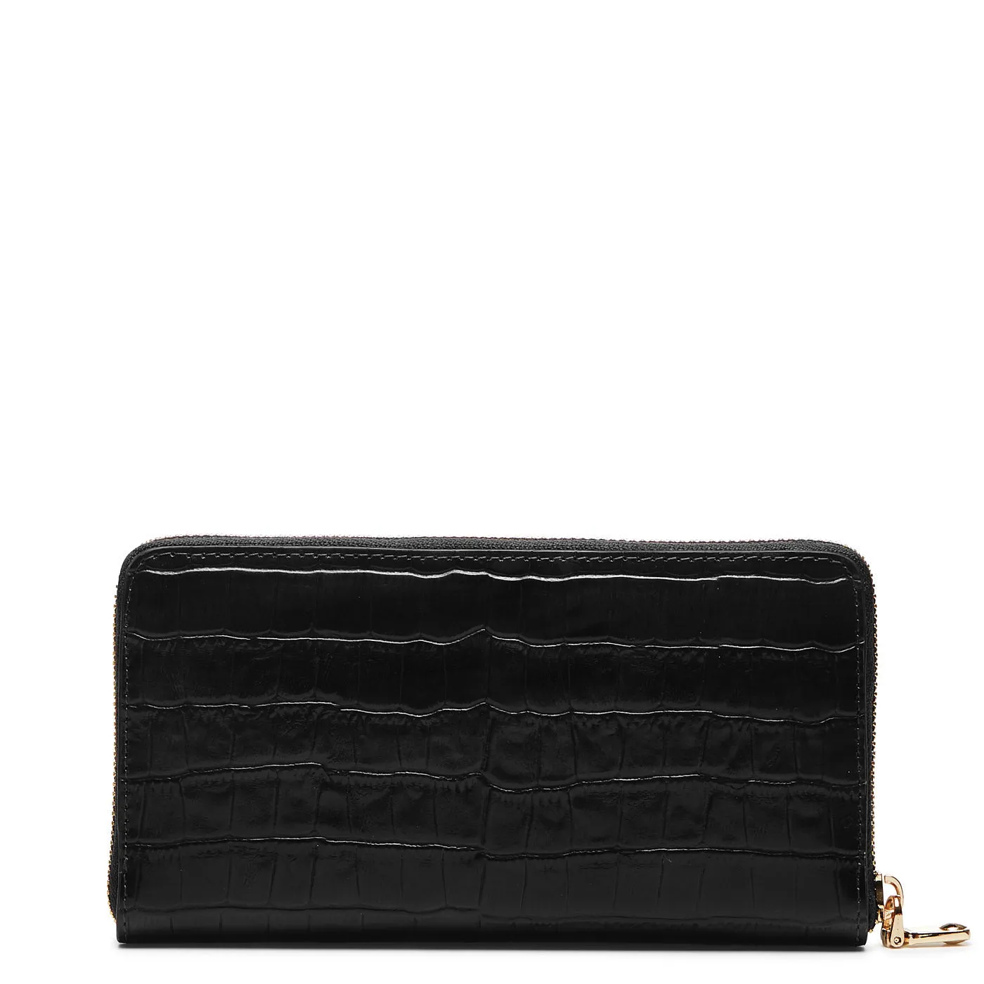 Cadeau d'Isabel croco black calfskin leather handbag and wallet set