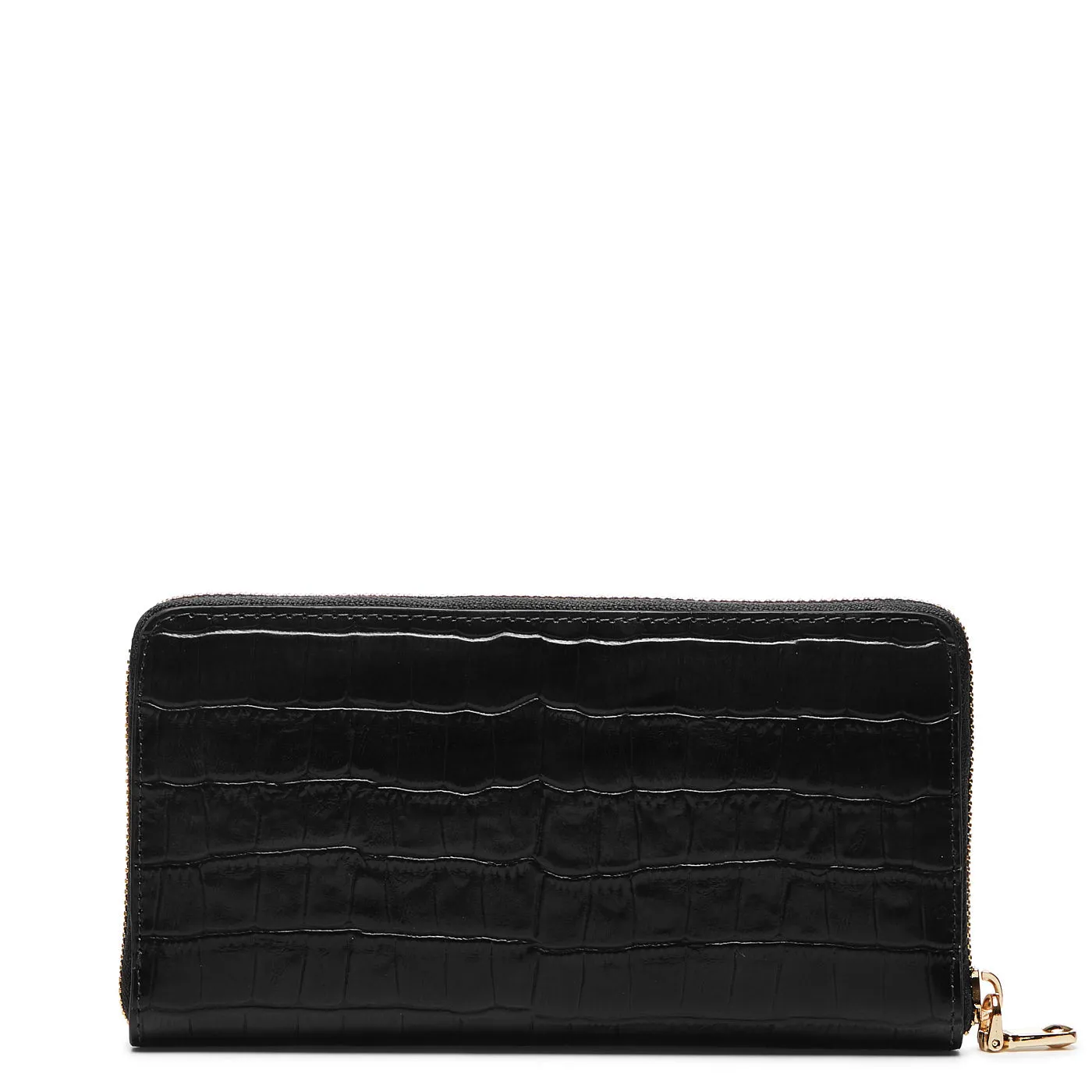 Cadeau d'Isabel croco black calfskin leather handbag and wallet set