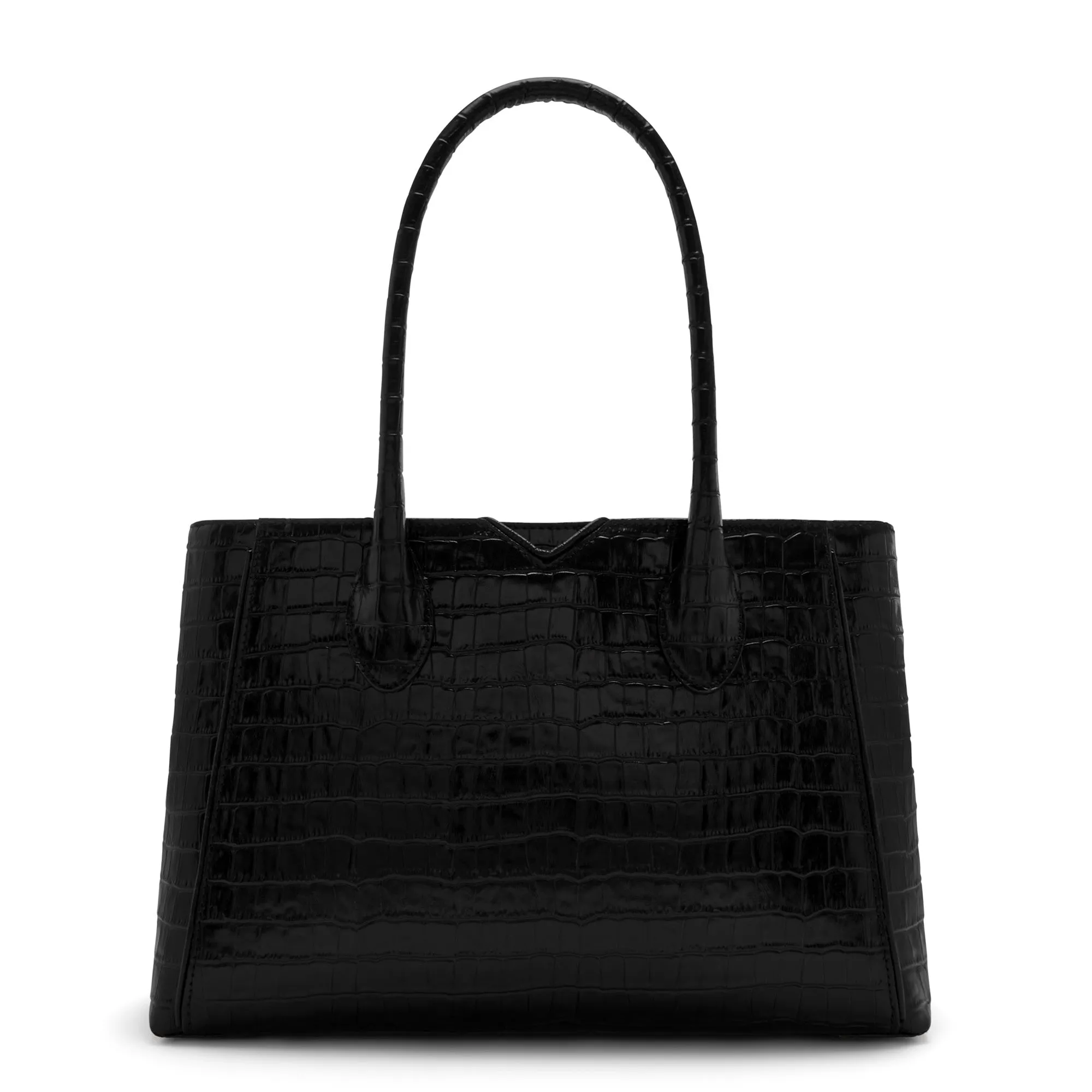 Cadeau d'Isabel croco black calfskin leather handbag and wallet set
