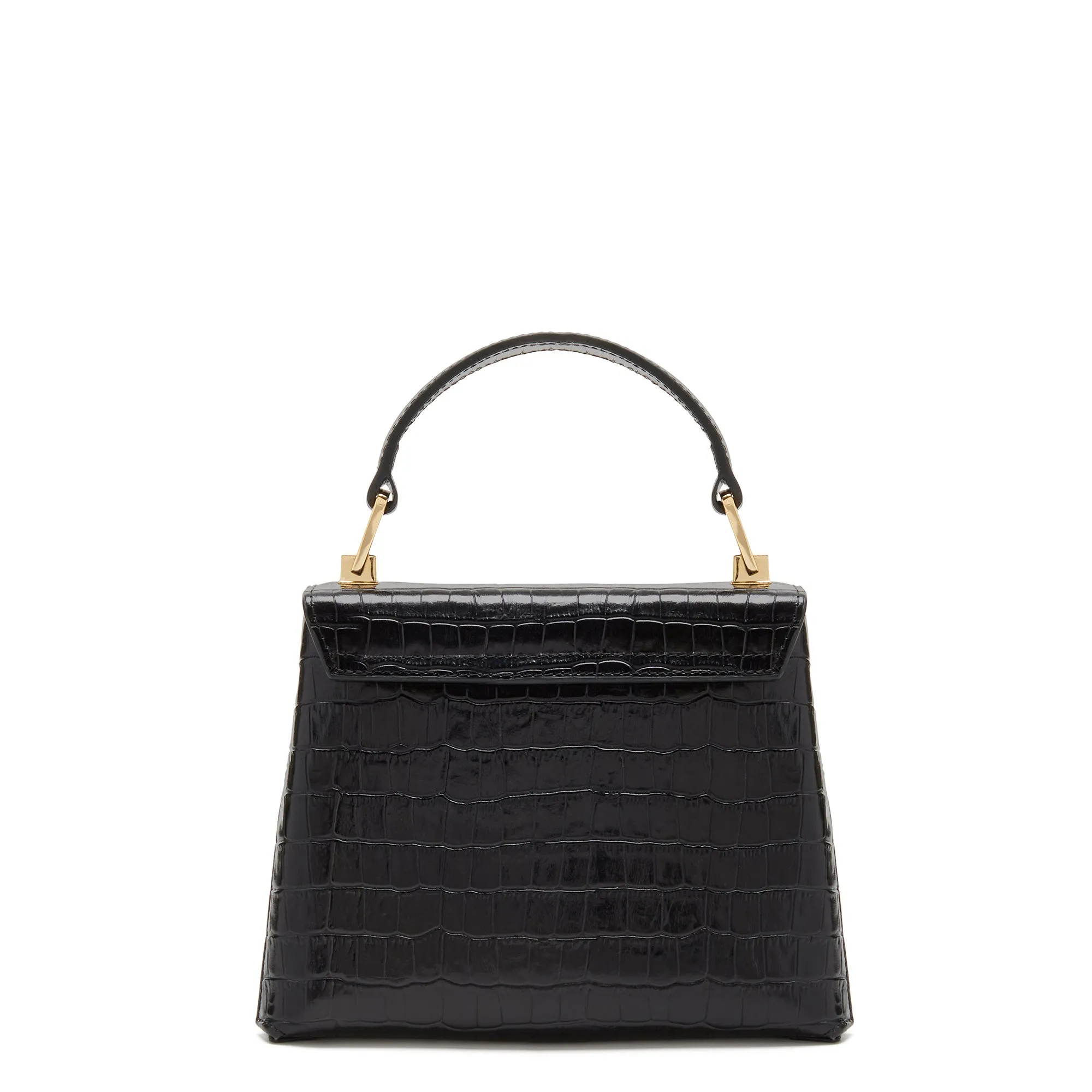 Cadeau d'Isabel croco black calfskin leather handbag and wallet set