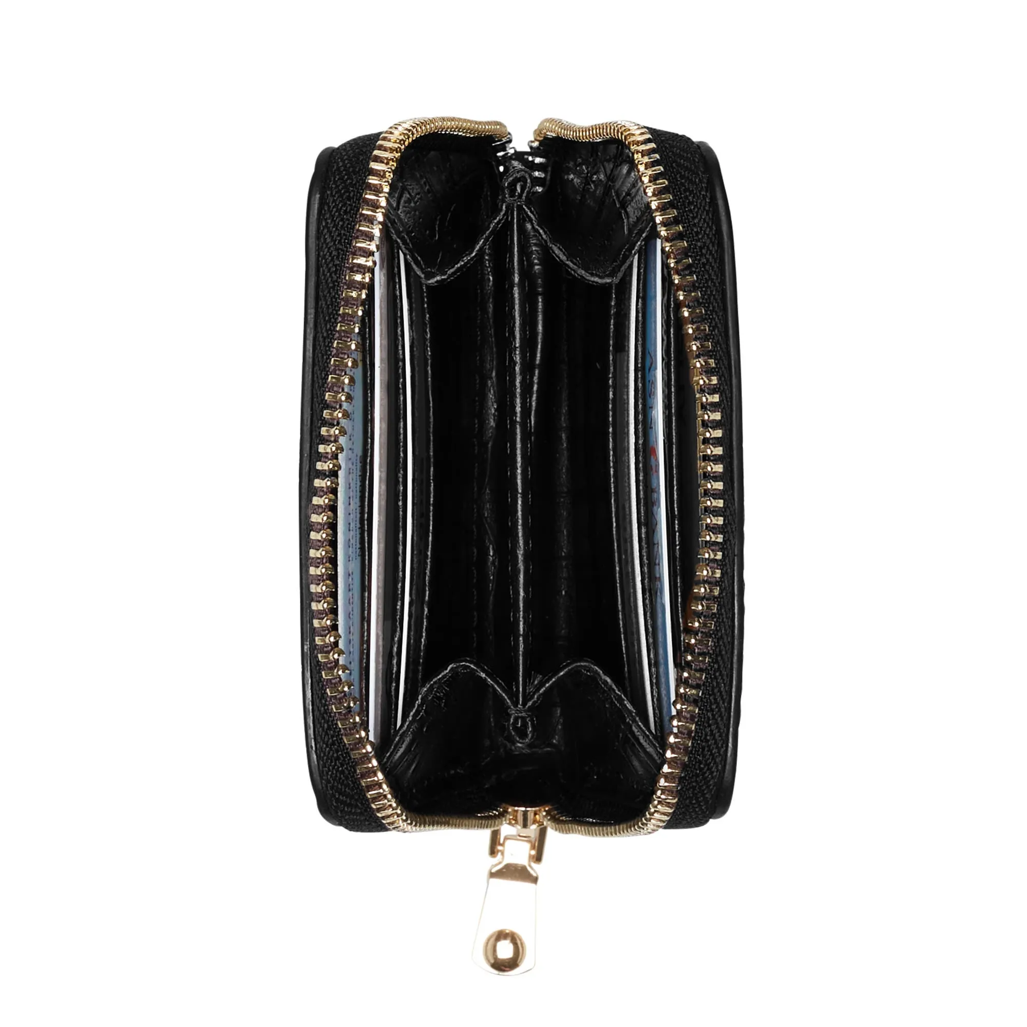 Cadeau d'Isabel croco black calfskin leather handbag and wallet set