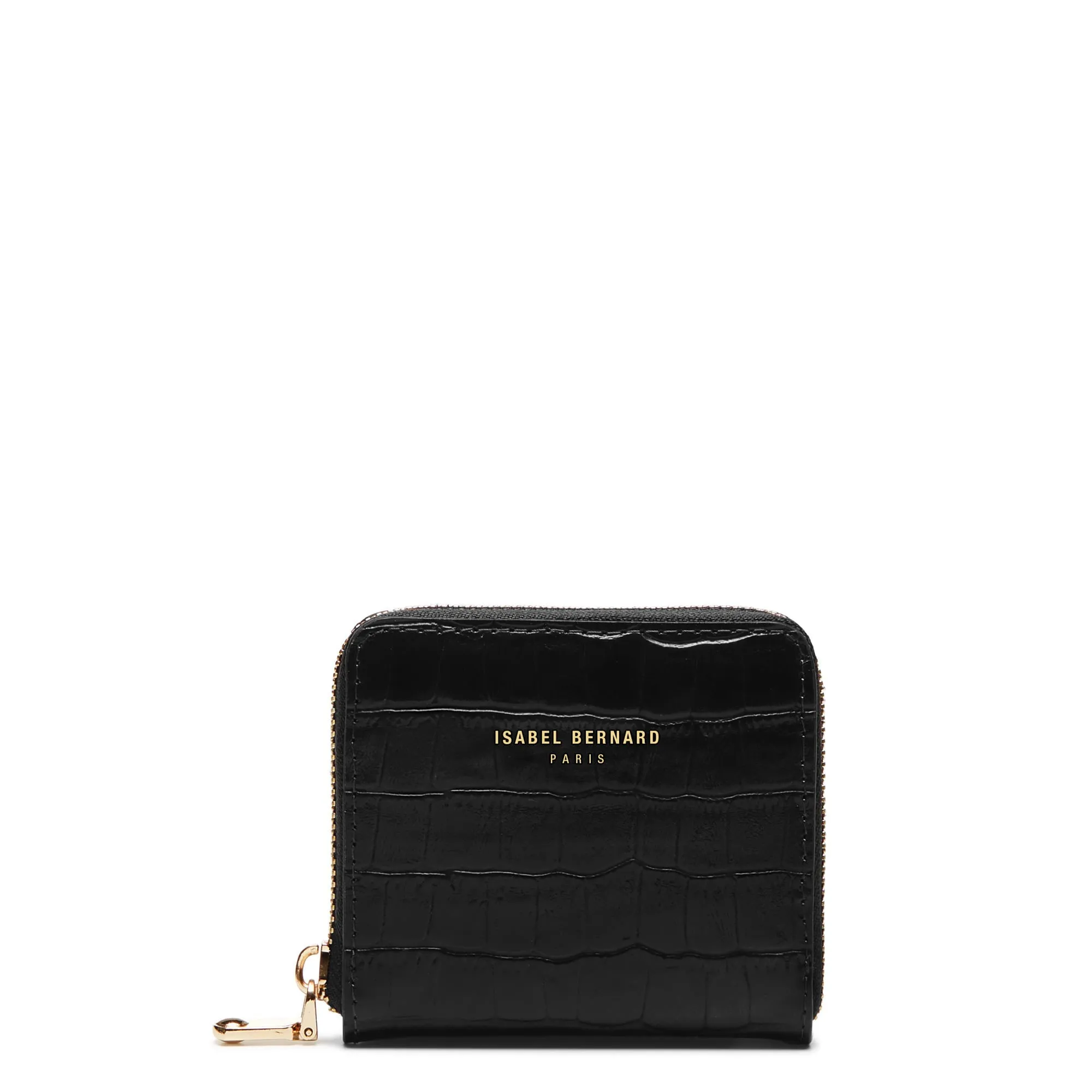Cadeau d'Isabel croco black calfskin leather handbag and wallet set