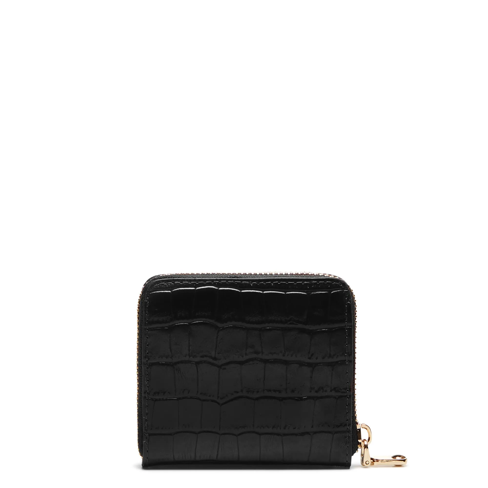 Cadeau d'Isabel croco black calfskin leather handbag and wallet set