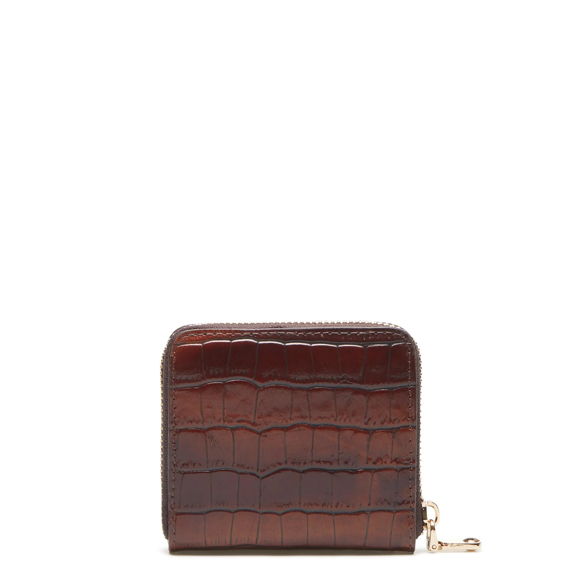 Cadeau d'Isabel croco brown calfskin leather handbag and wallet set