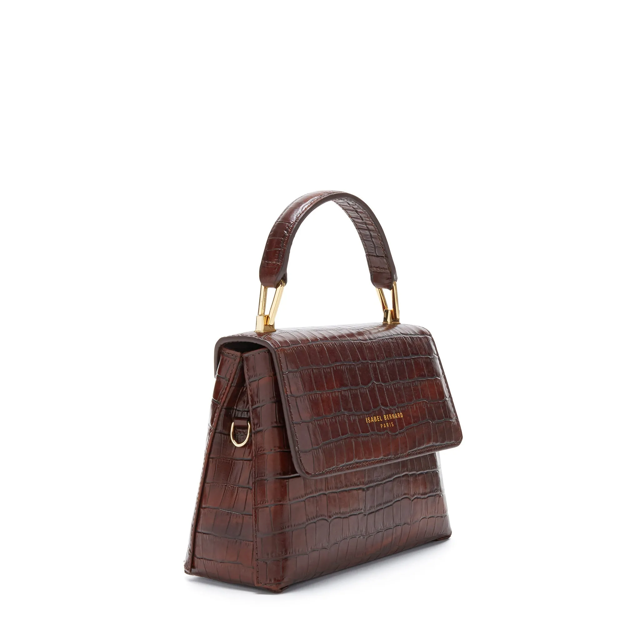Cadeau d'Isabel croco brown calfskin leather handbag and wallet set