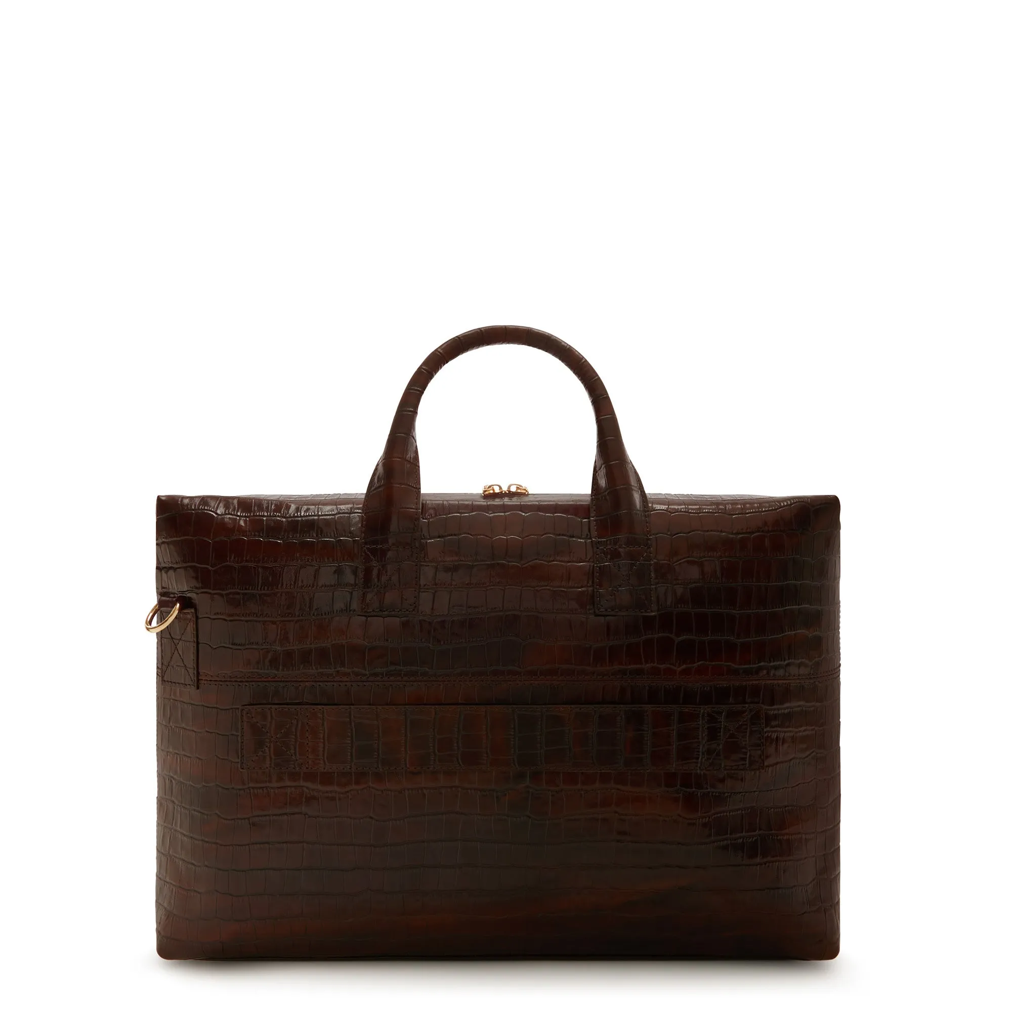 Cadeau d'Isabel croco brown calfskin leather handbag and wallet set