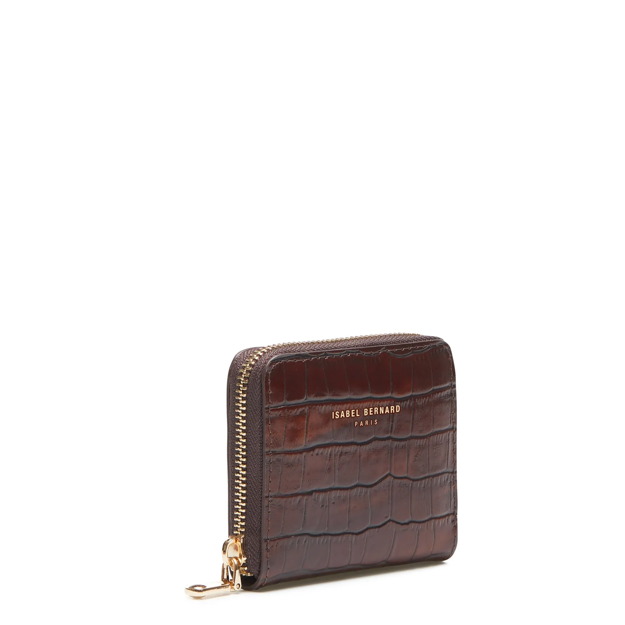 Cadeau d'Isabel croco brown calfskin leather handbag and wallet set