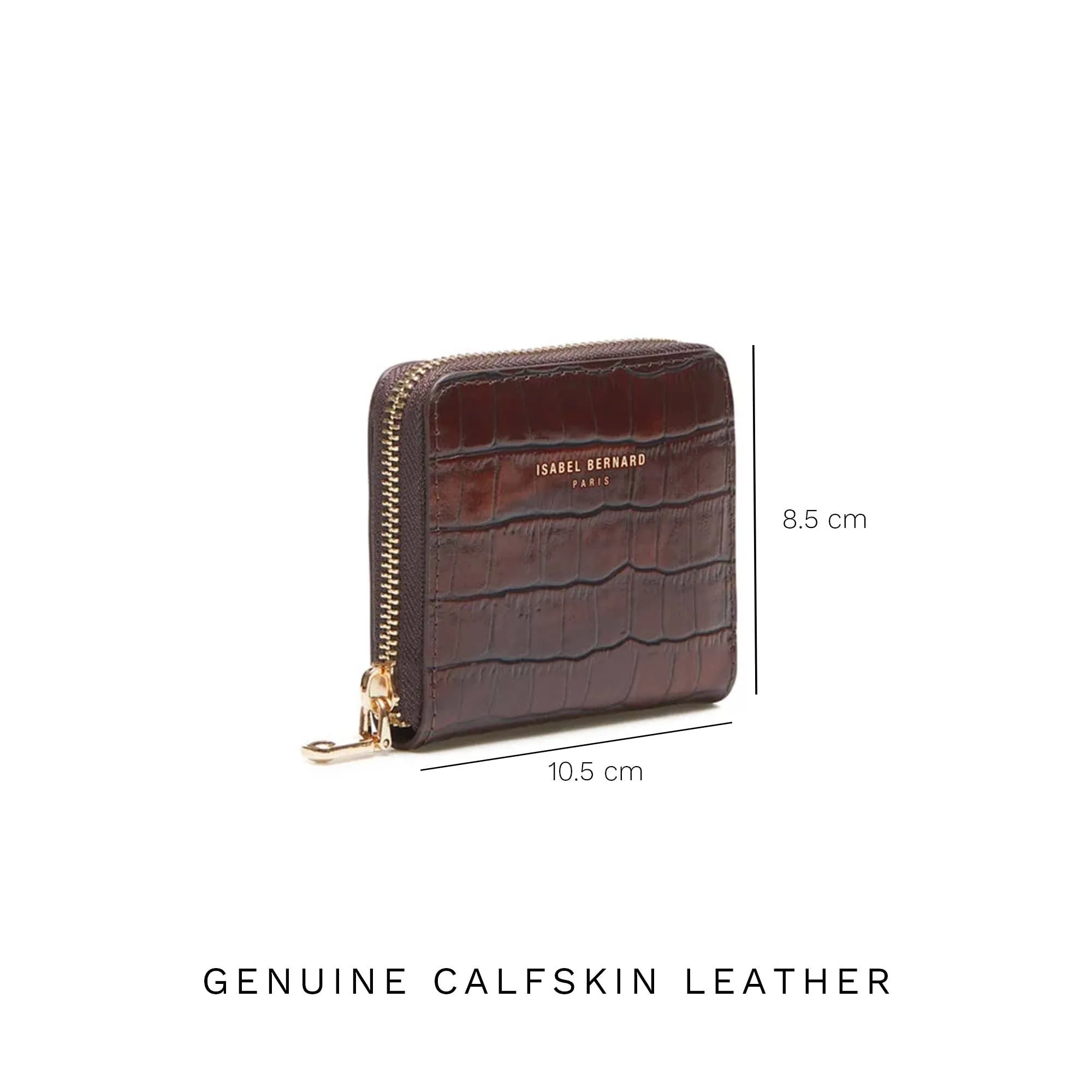 Cadeau d'Isabel croco brown calfskin leather handbag and wallet set