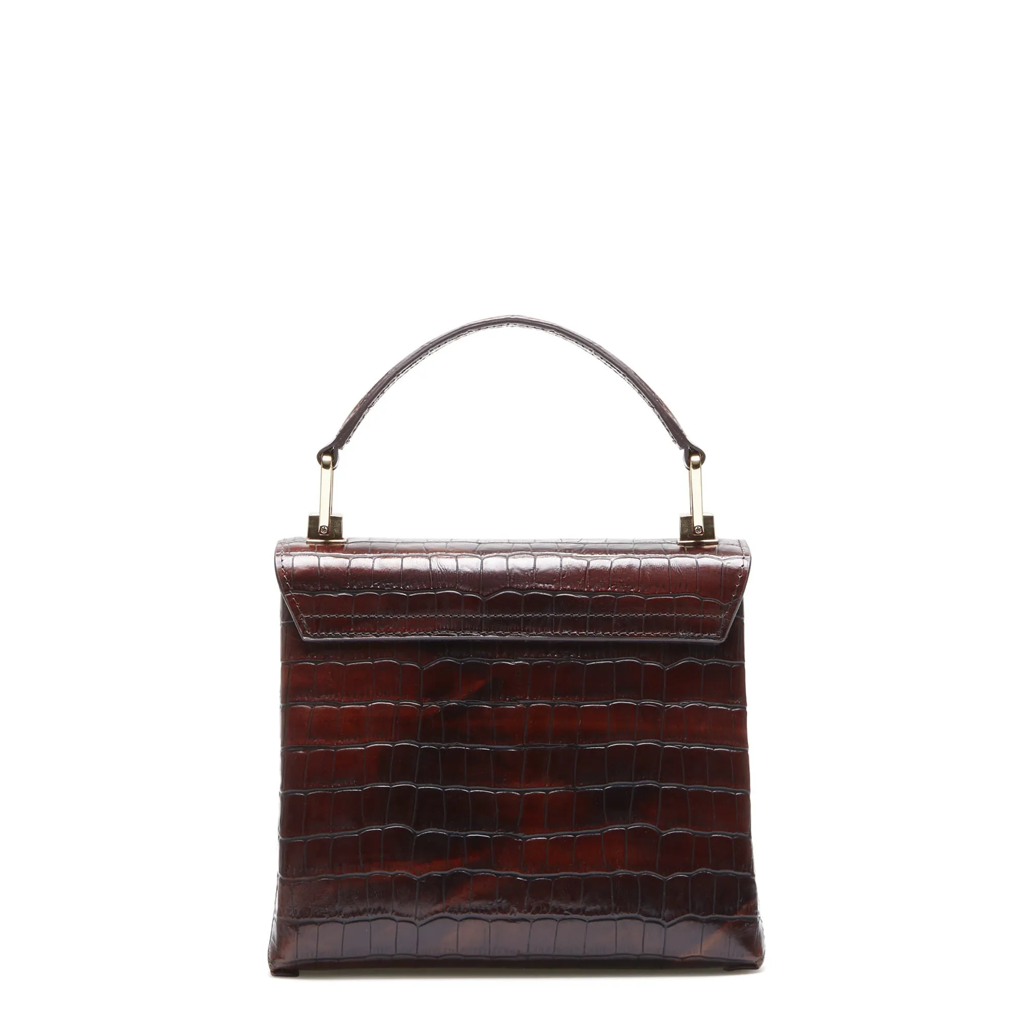 Cadeau d'Isabel croco brown calfskin leather handbag and wallet set