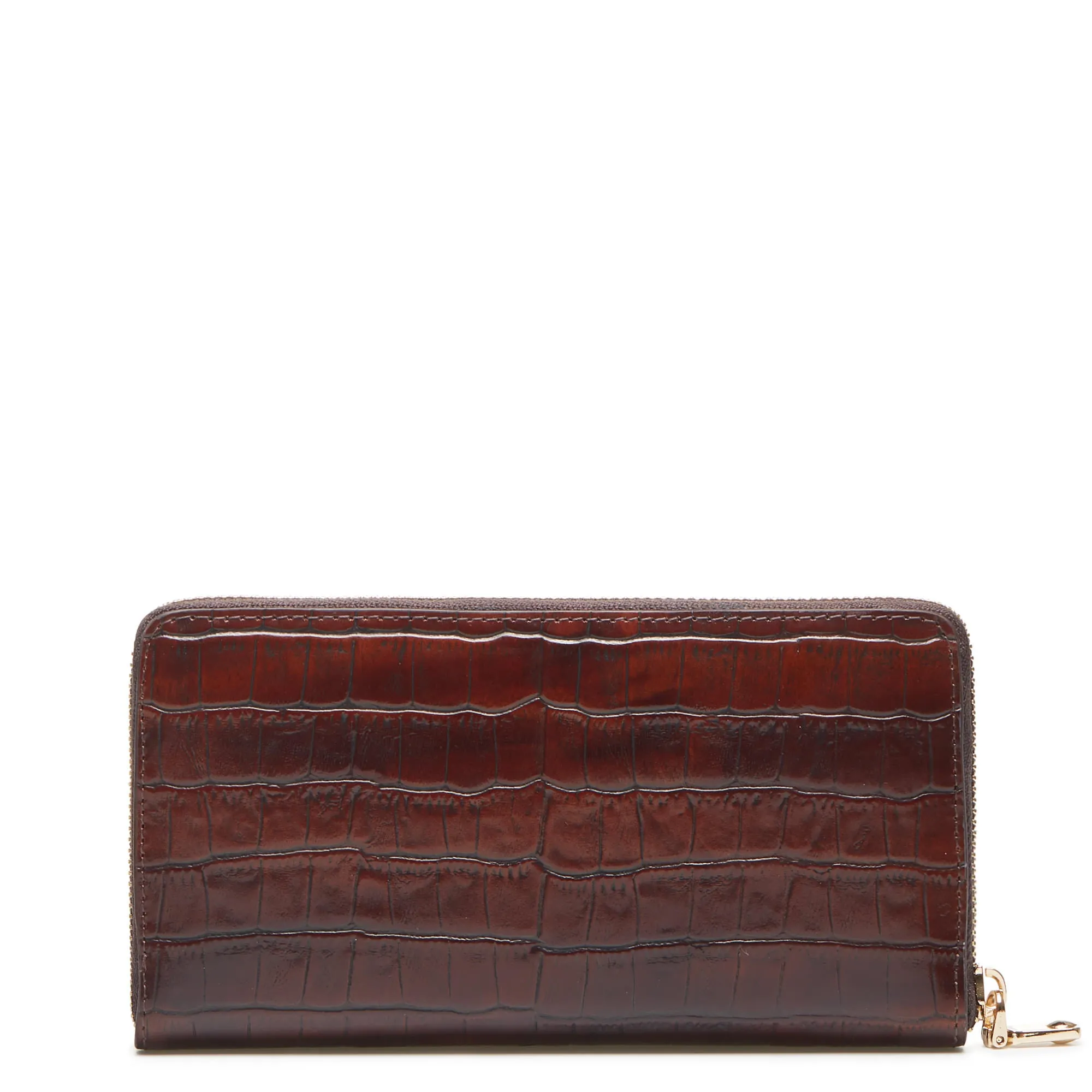 Cadeau d'Isabel croco brown calfskin leather handbag and wallet set