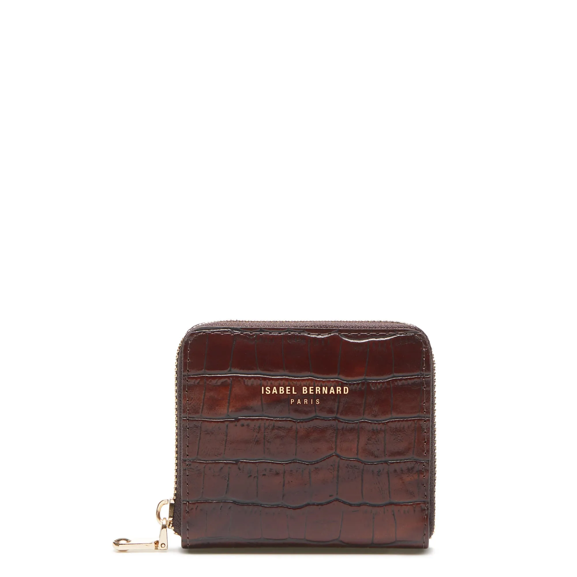 Cadeau d'Isabel croco brown calfskin leather handbag and wallet set