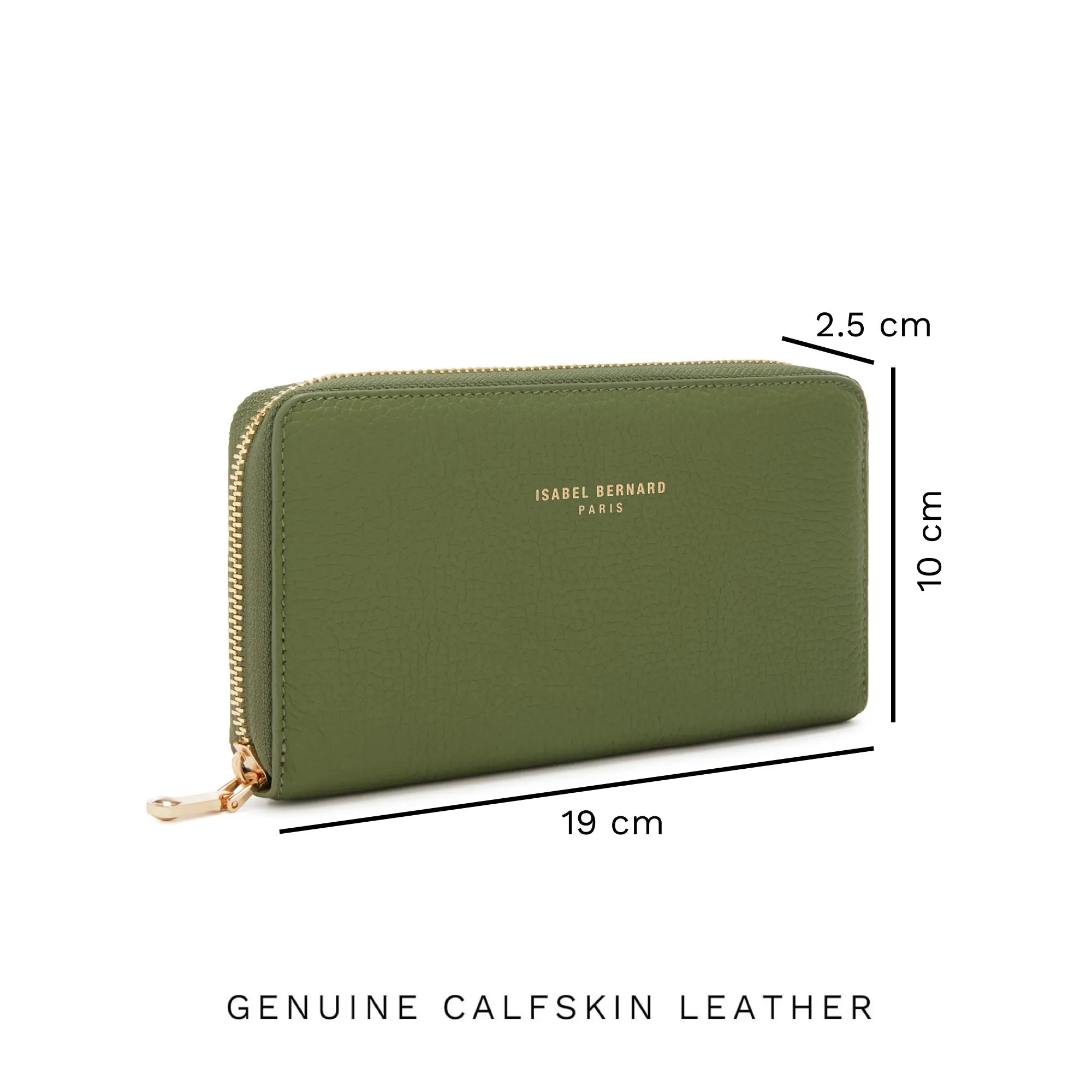 Cadeau d'Isabel green calfskin leather handbag and wallet set