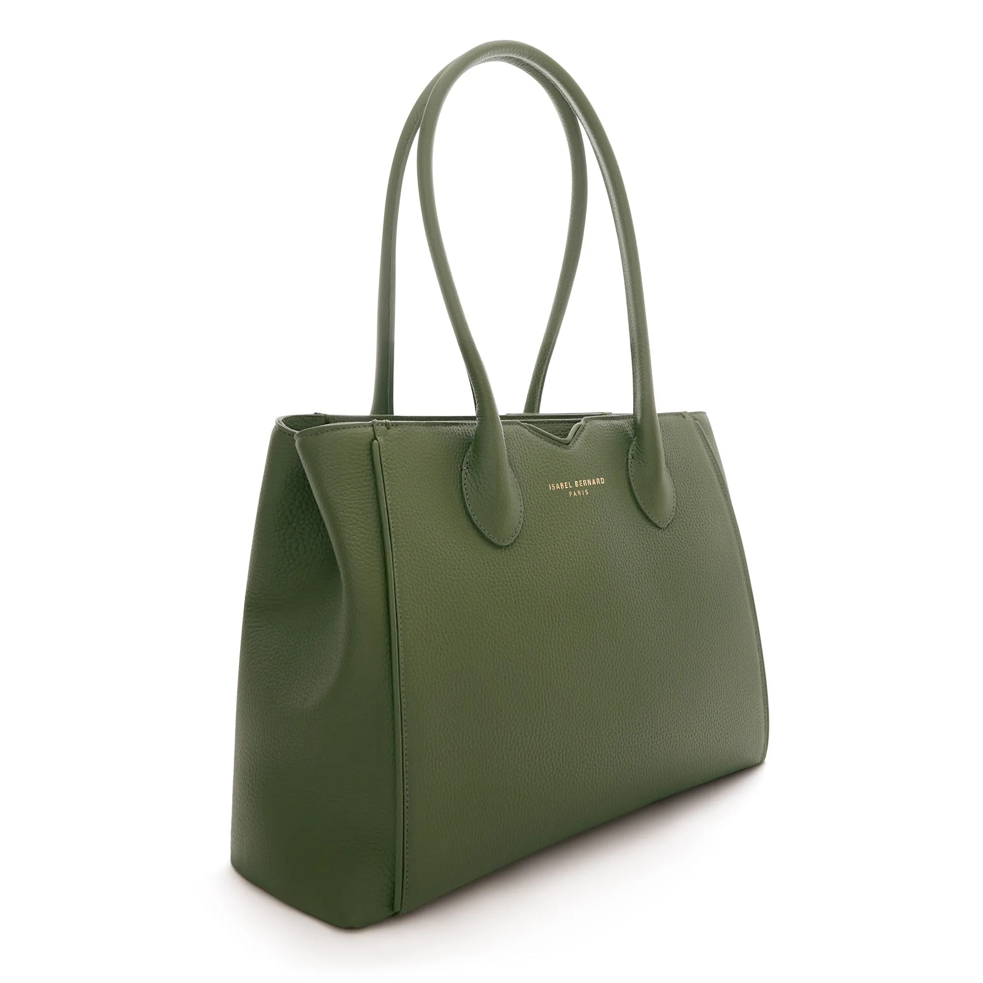 Cadeau d'Isabel green calfskin leather handbag and wallet set