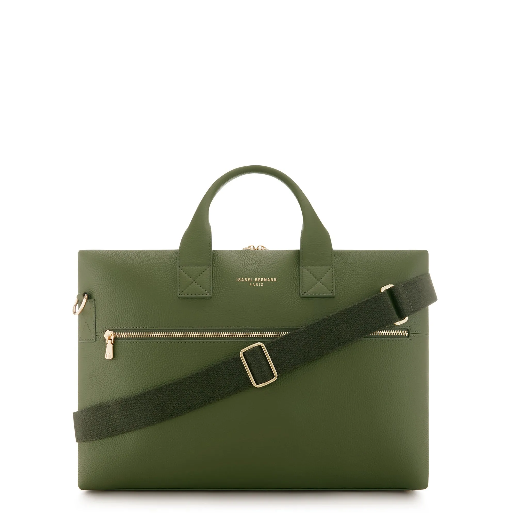 Cadeau d'Isabel green calfskin leather handbag and wallet set