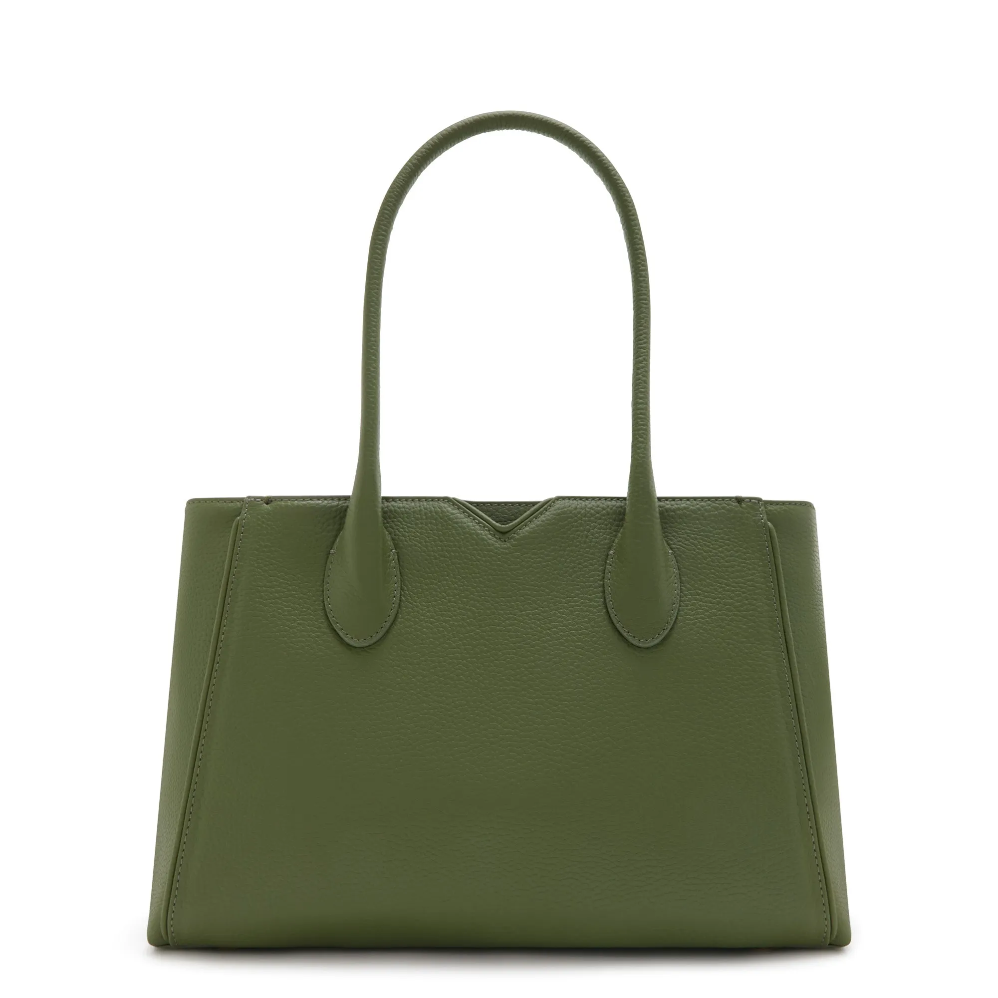 Cadeau d'Isabel green calfskin leather handbag and wallet set