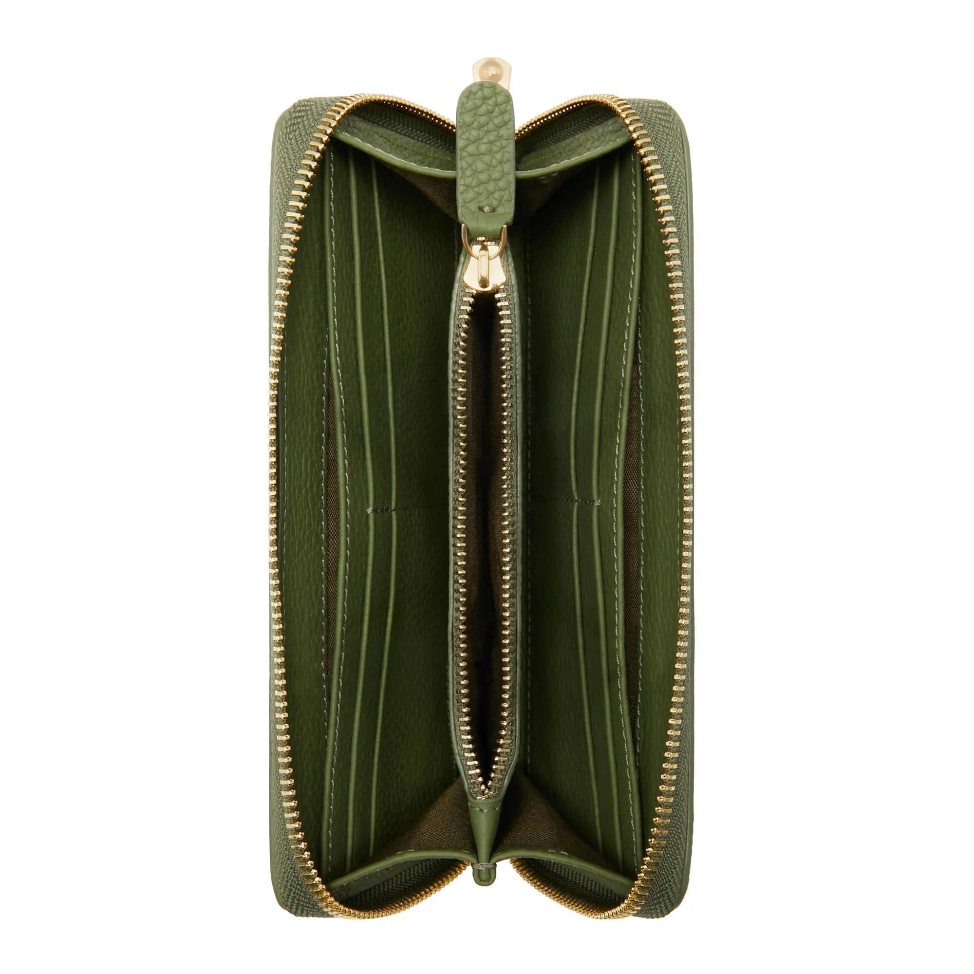Cadeau d'Isabel green calfskin leather handbag and wallet set