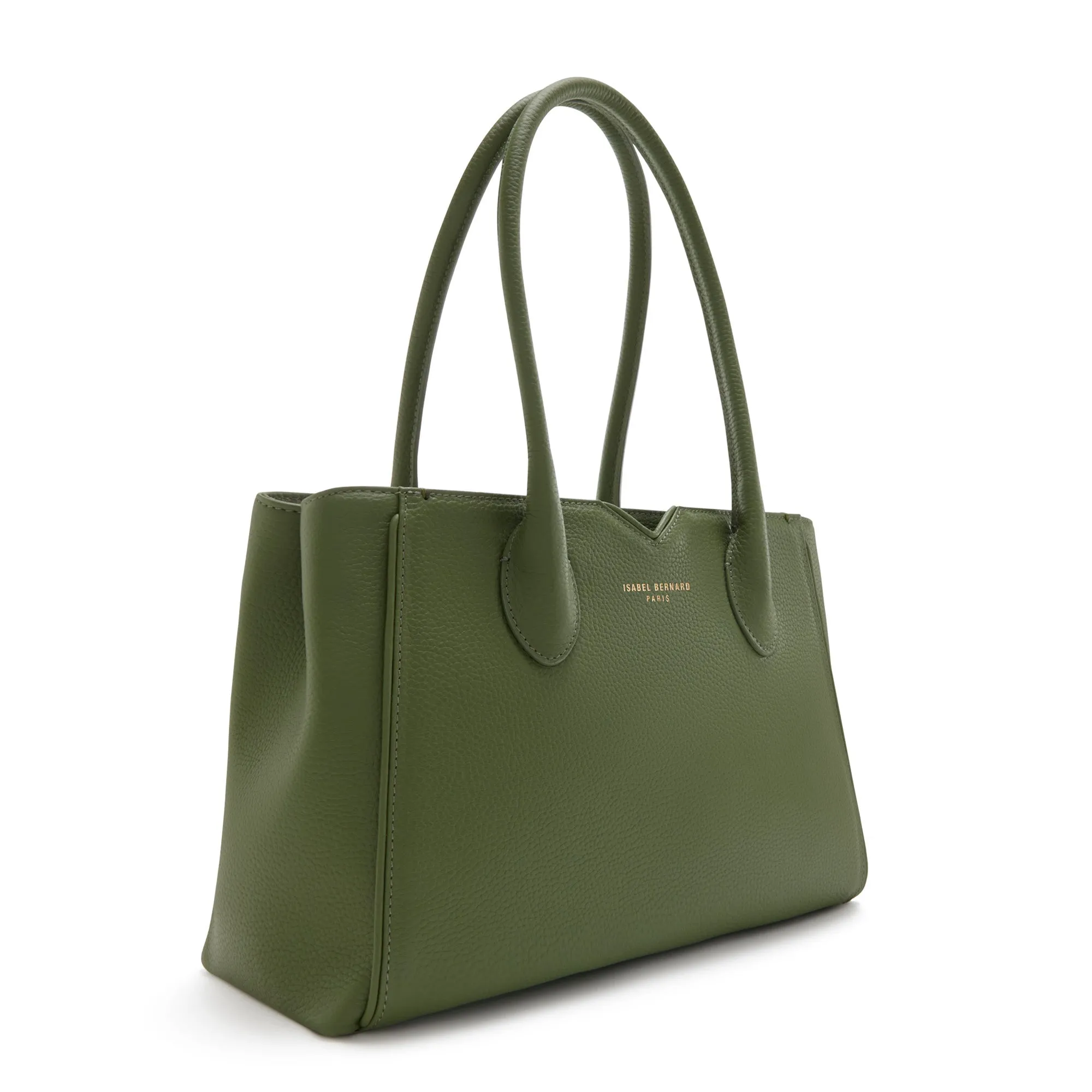 Cadeau d'Isabel green calfskin leather handbag and wallet set