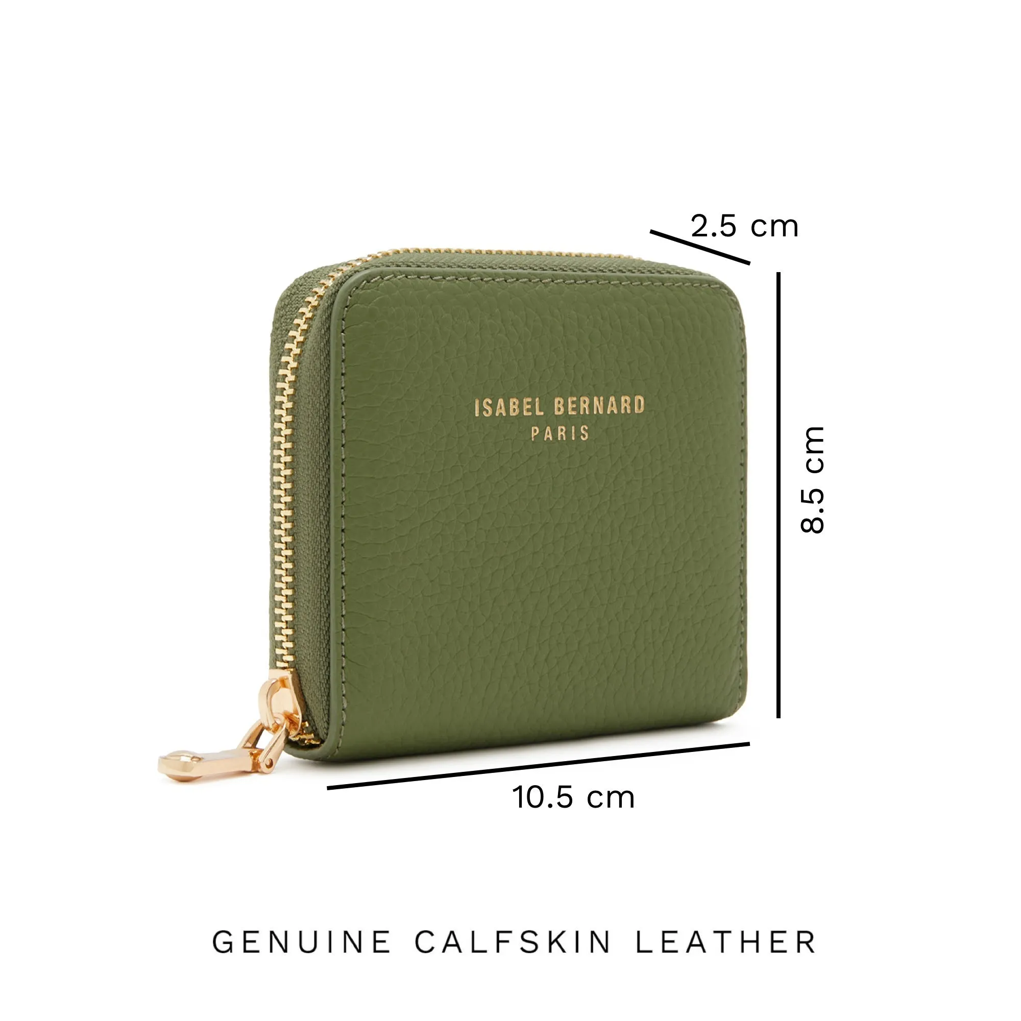 Cadeau d'Isabel green calfskin leather handbag and wallet set