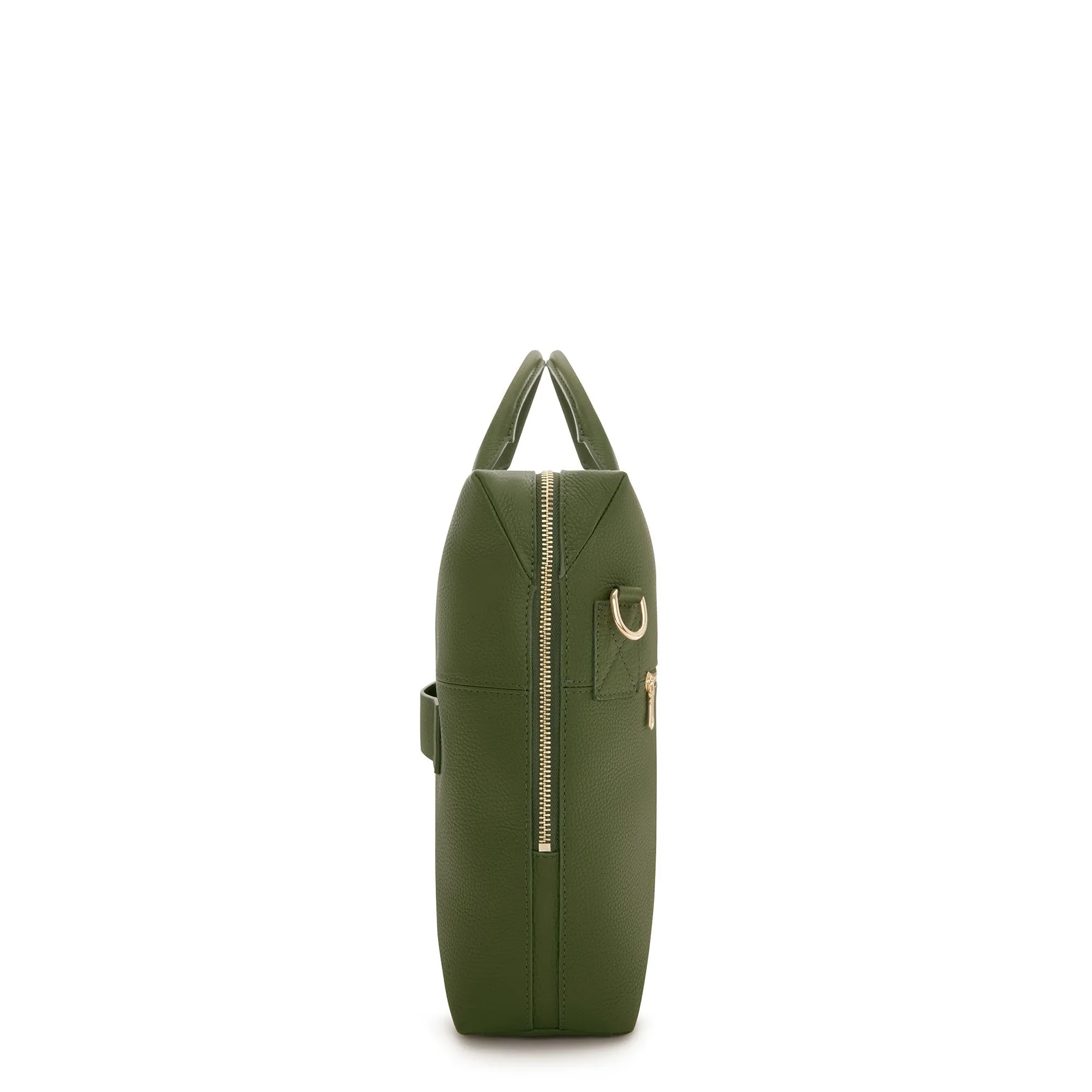 Cadeau d'Isabel green calfskin leather handbag and wallet set