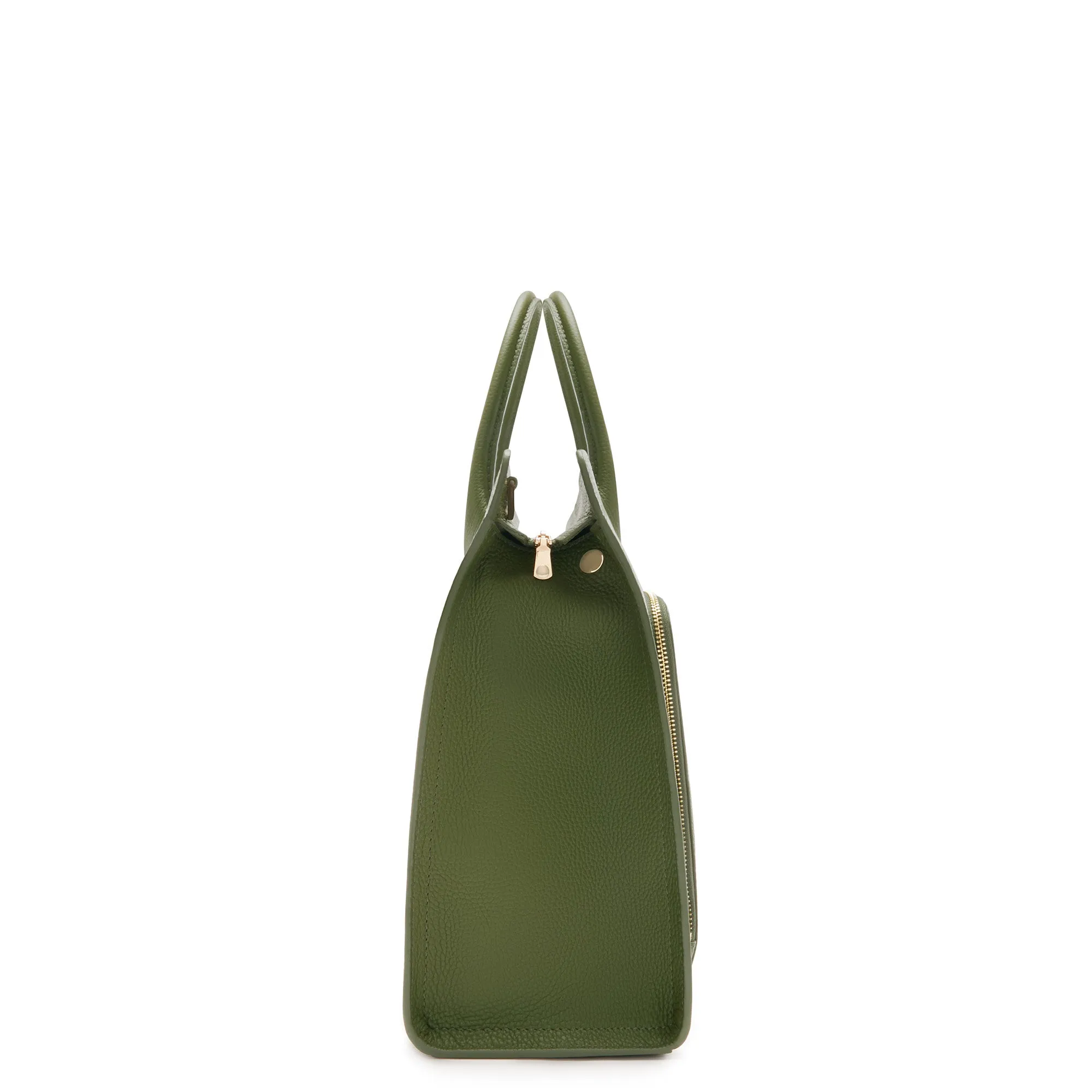 Cadeau d'Isabel green calfskin leather handbag and wallet set