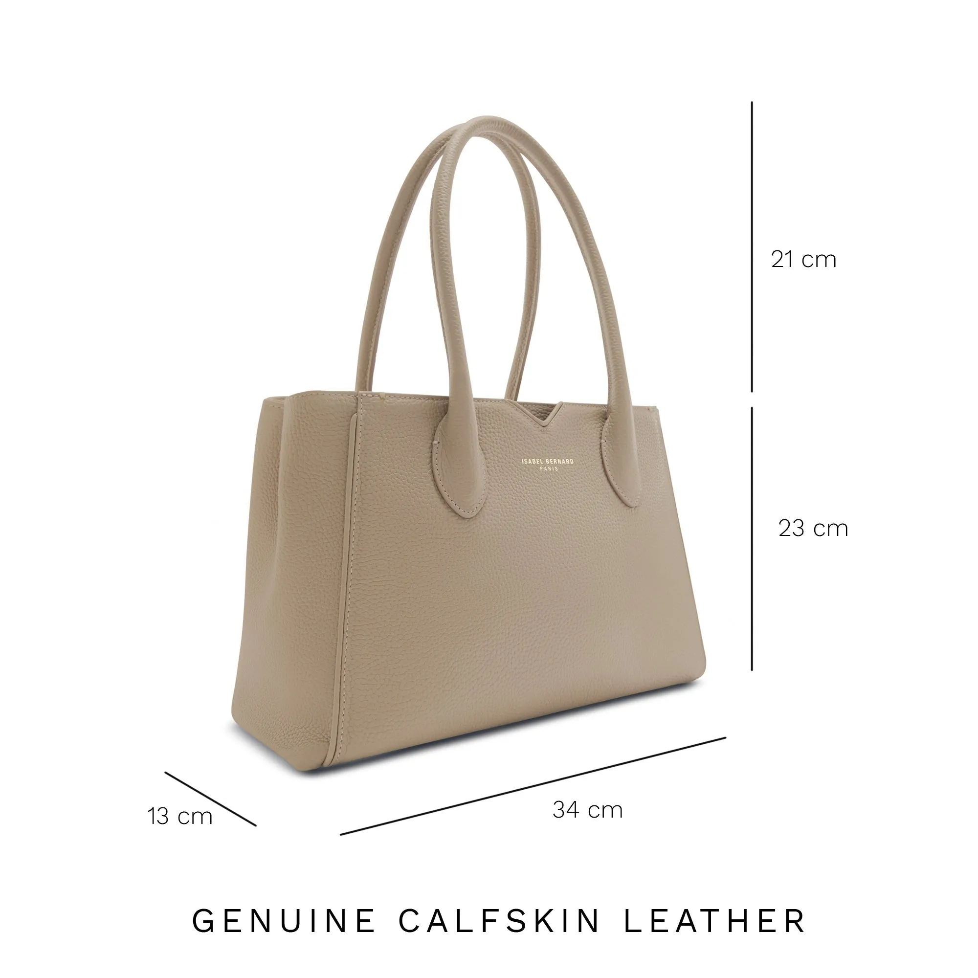 Cadeau d'Isabel taupe calfskin leather handbag and wallet set