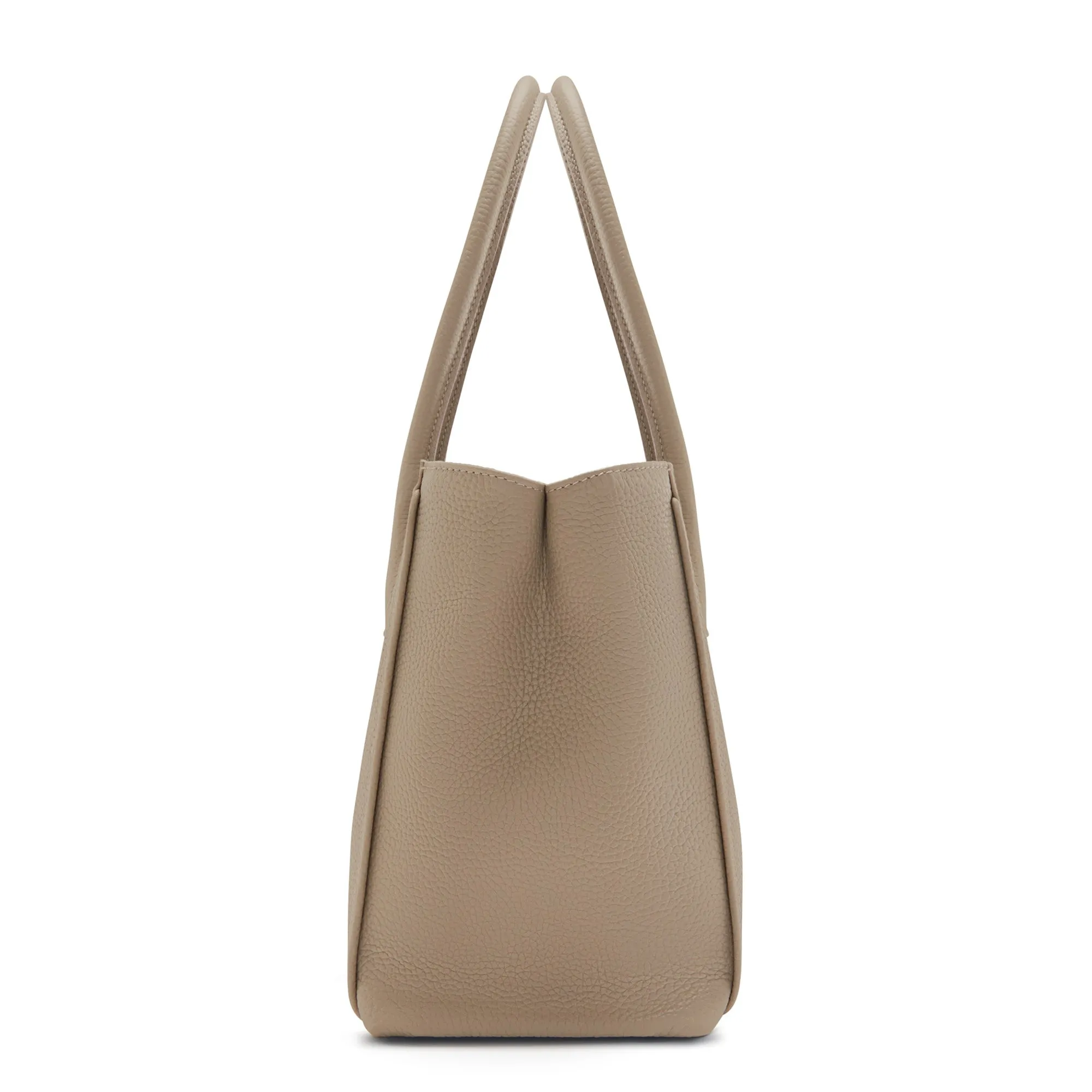 Cadeau d'Isabel taupe calfskin leather handbag and wallet set