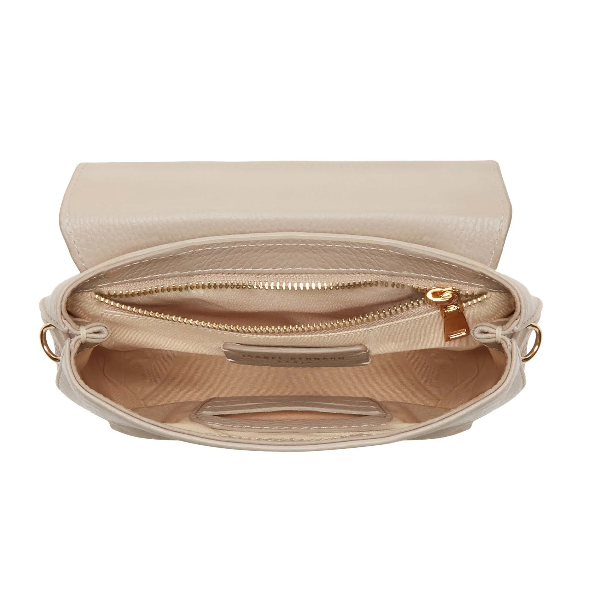 Cadeau d'Isabel taupe calfskin leather handbag and wallet set